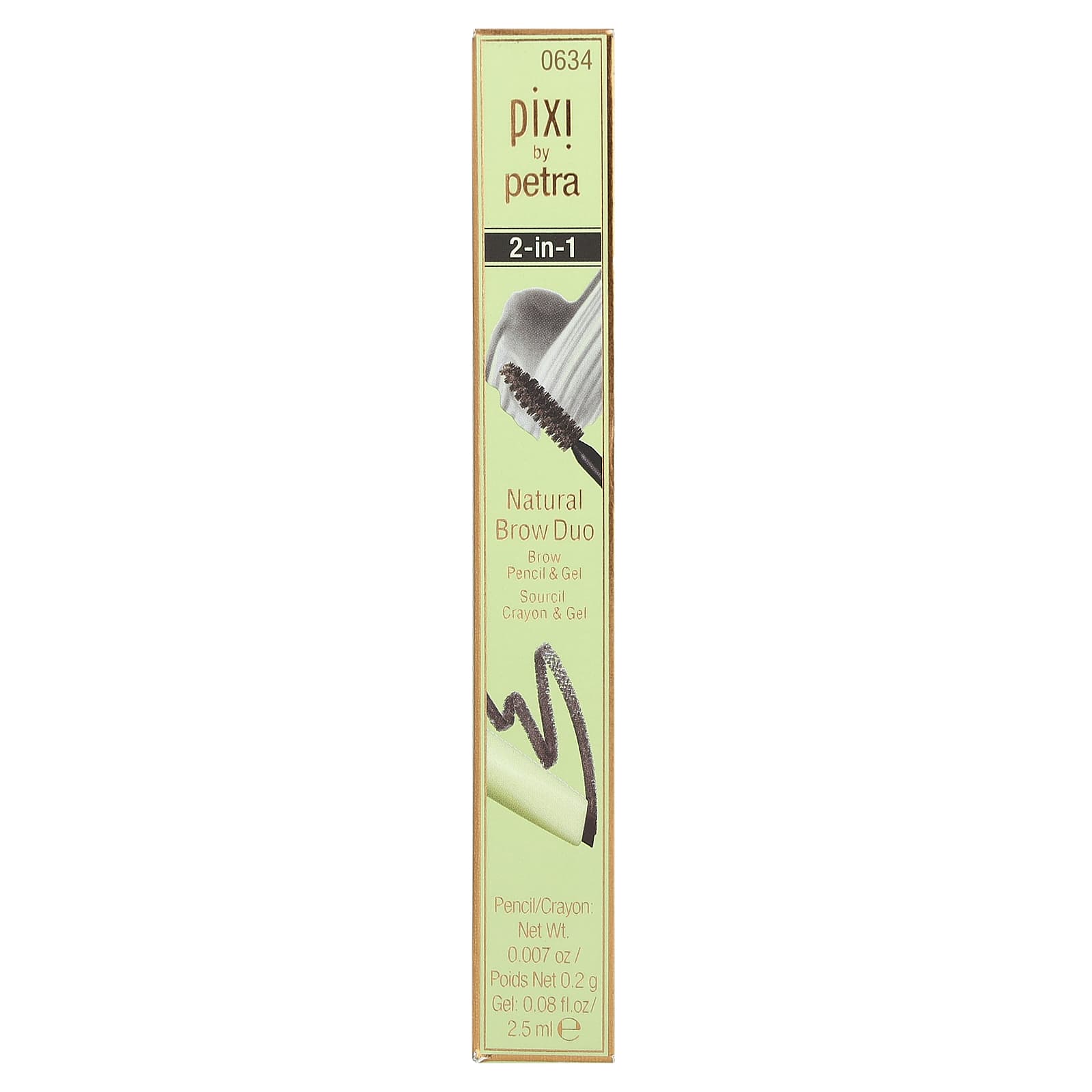 Pixi Beauty, 2-In-1 Natural Brow Duo, Brow Pencil & Gel, 0634 Soft Black, 1 Count - Image 2