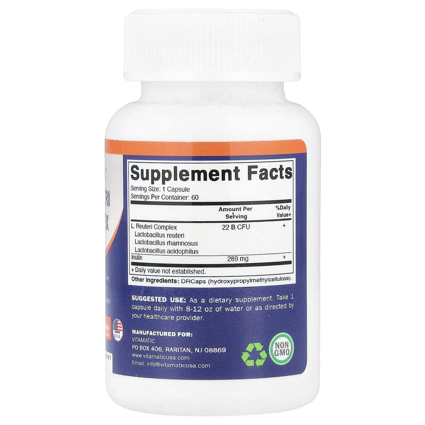 Vitamatic, L.Reuteri Complex, 60 DRcaps® Hypromellose Capsules - Image 2