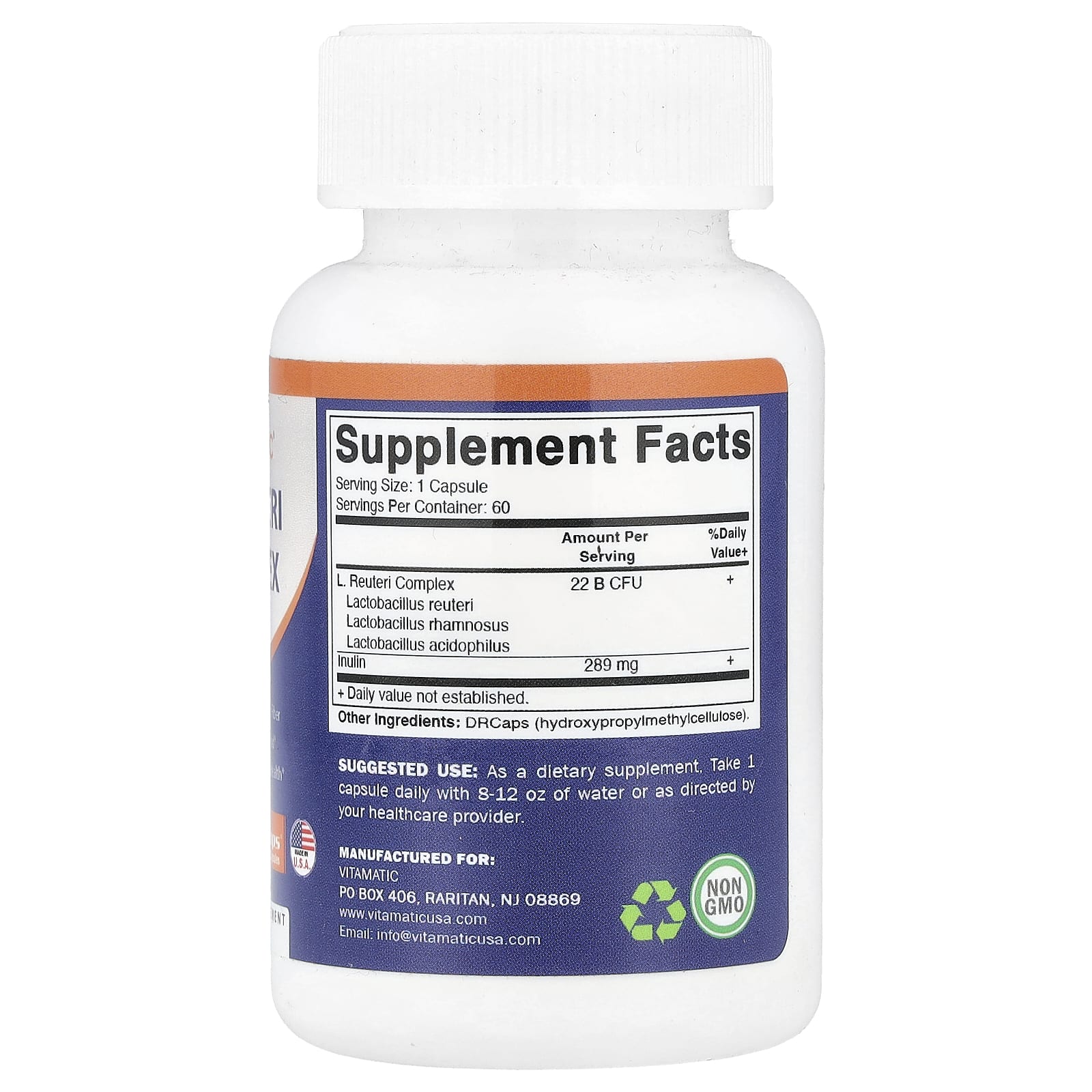 Vitamatic, L.Reuteri Complex, 60 DRcaps® Hypromellose Capsules - Image 2