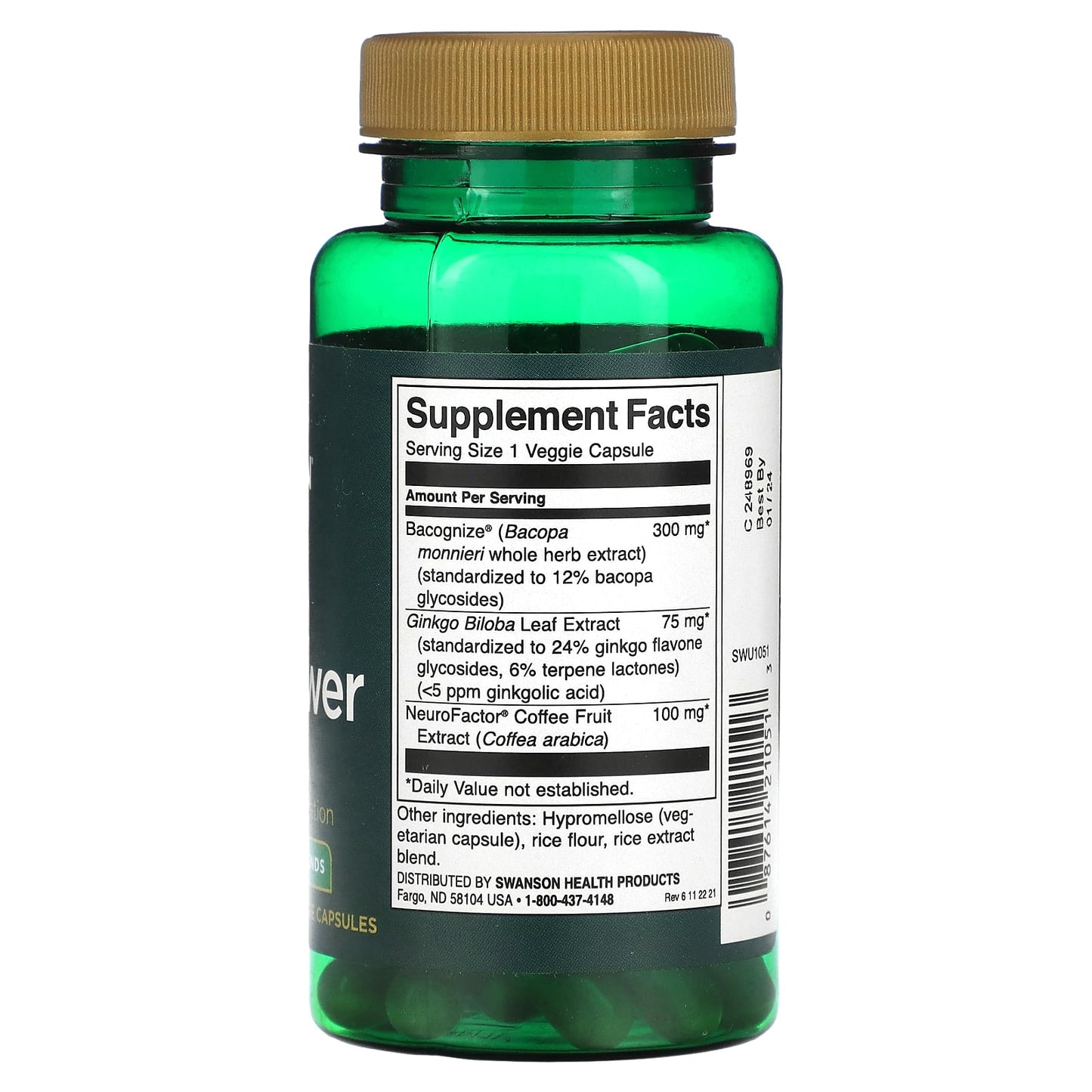 Swanson, Pure Brainpower, 60 Vegan Capsules - Image 2