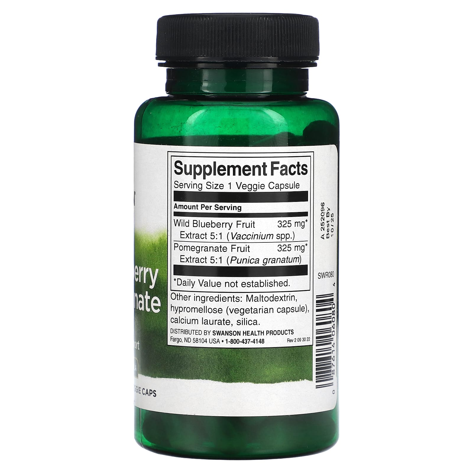 Swanson, Wild Blueberry & Pomegranate, 60 Veggie Caps - Image 2