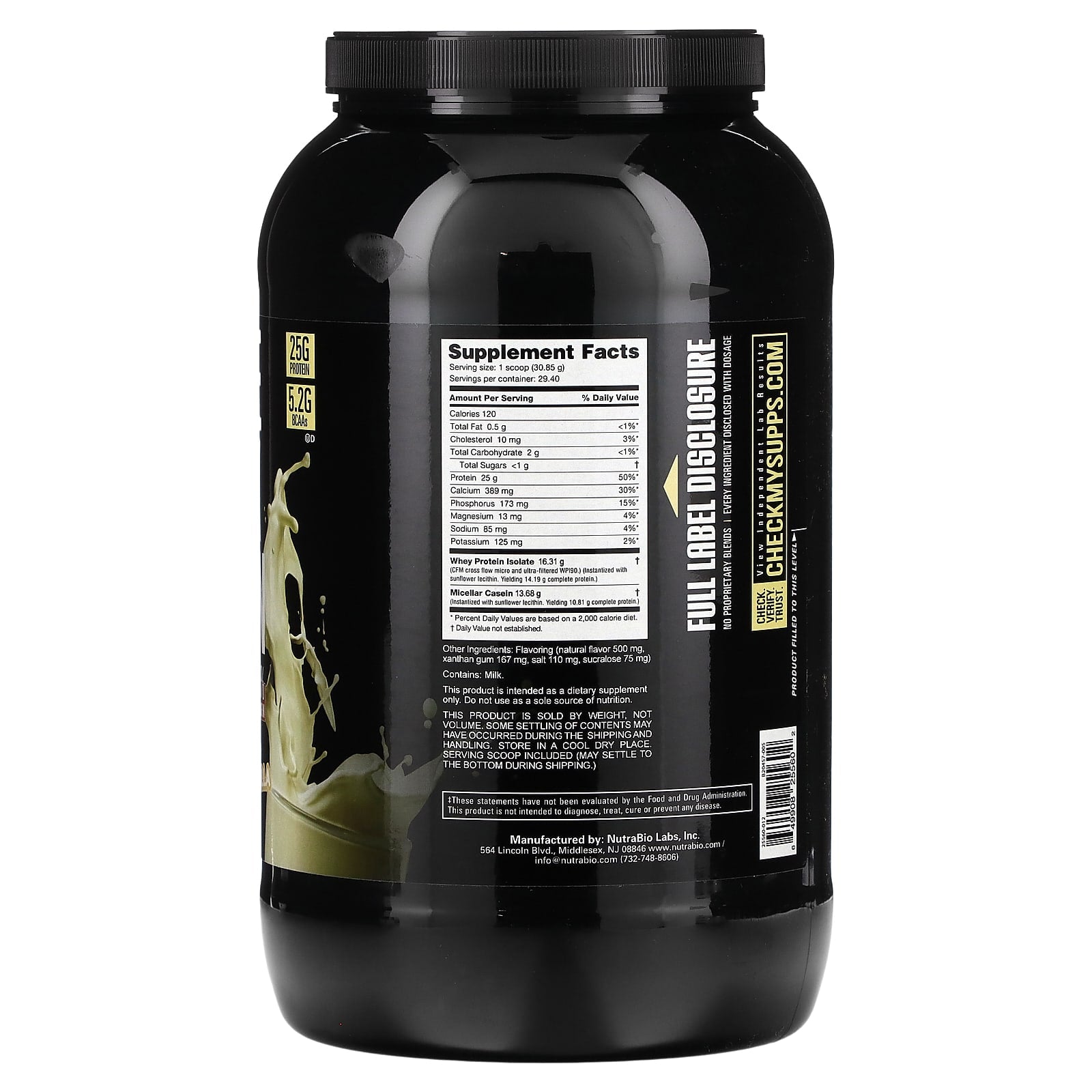 NutraBio, Muscle Matrix Protein, Alpine Vanilla, 2 lb (907 g) - Image 2