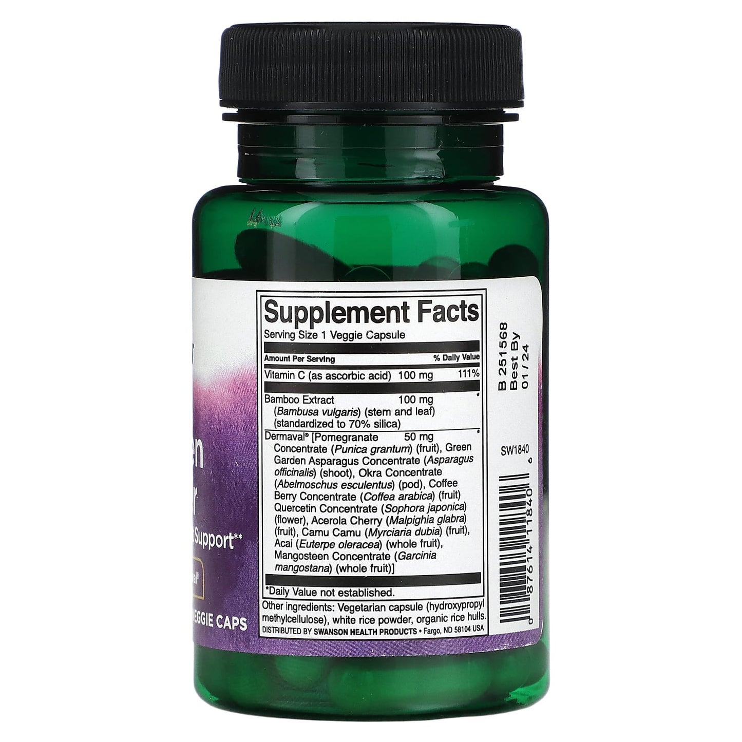 Swanson, Vegan Collagen Builder, 60 Veggie Capsules - Image 2