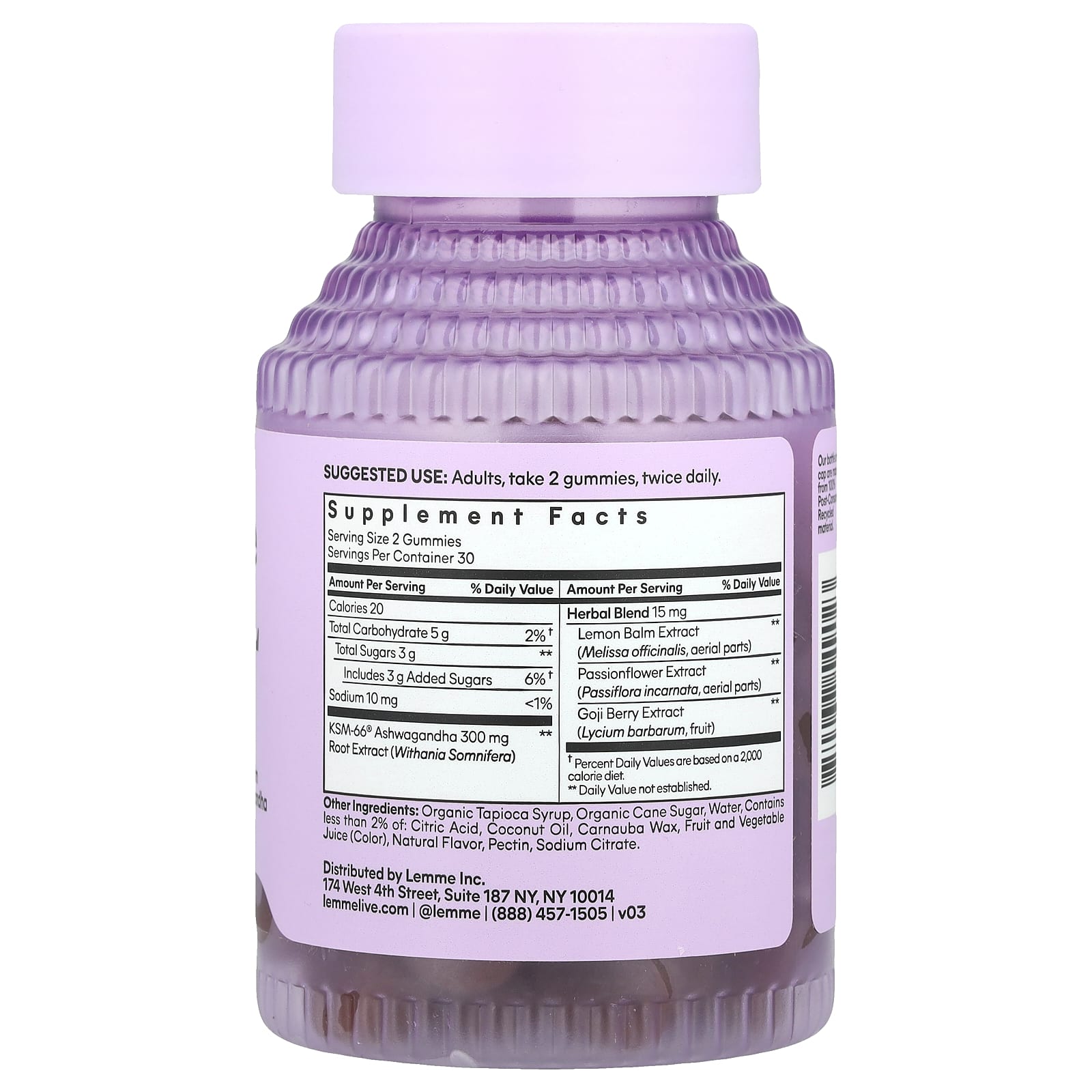 Lemme, Chill, De-Stress Ashwagandha Gummies, 60 Gummies - Image 2