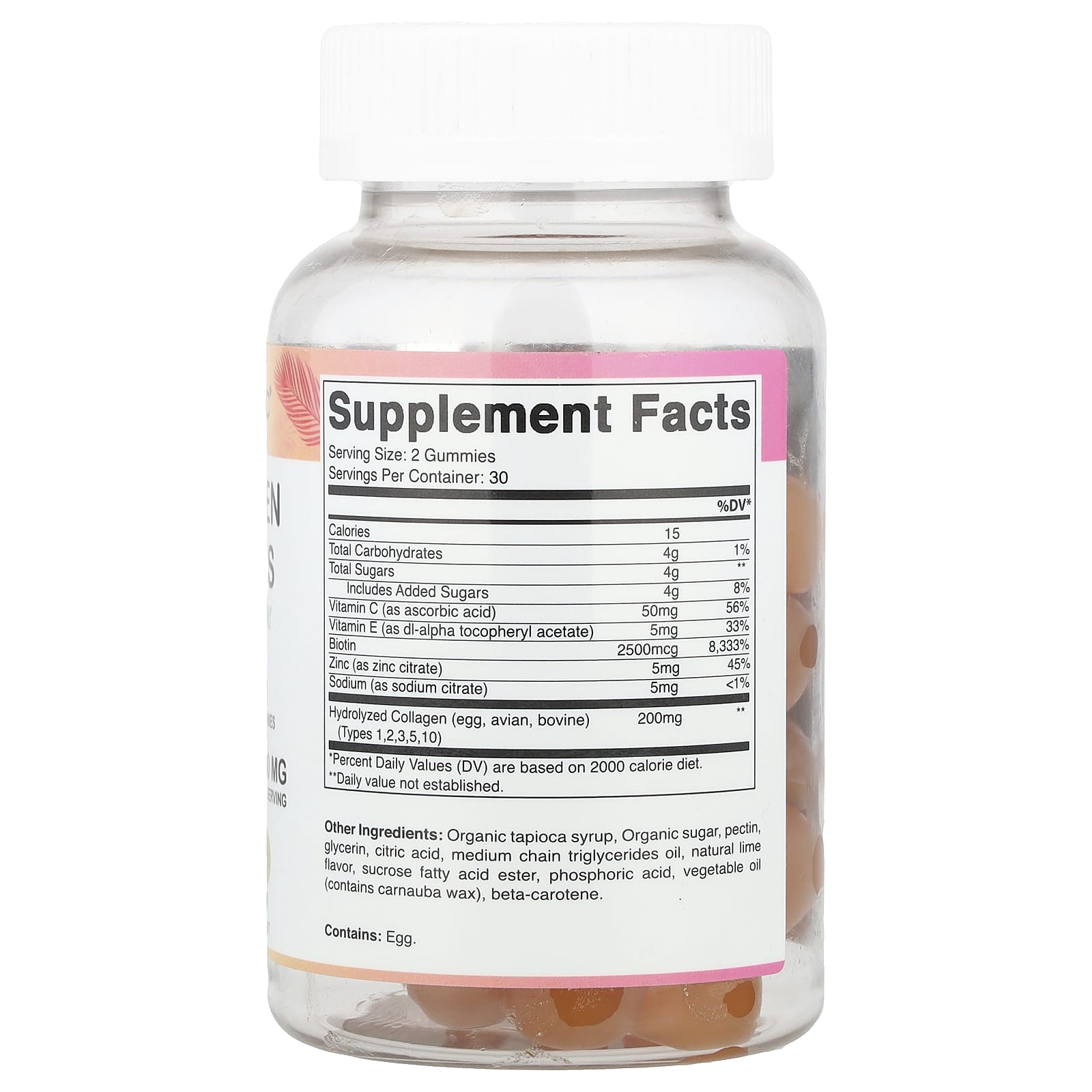 Vitamatic, Collagen Gummies With Biotin & Zinc, Tropical, 60 Gummies - Image 2