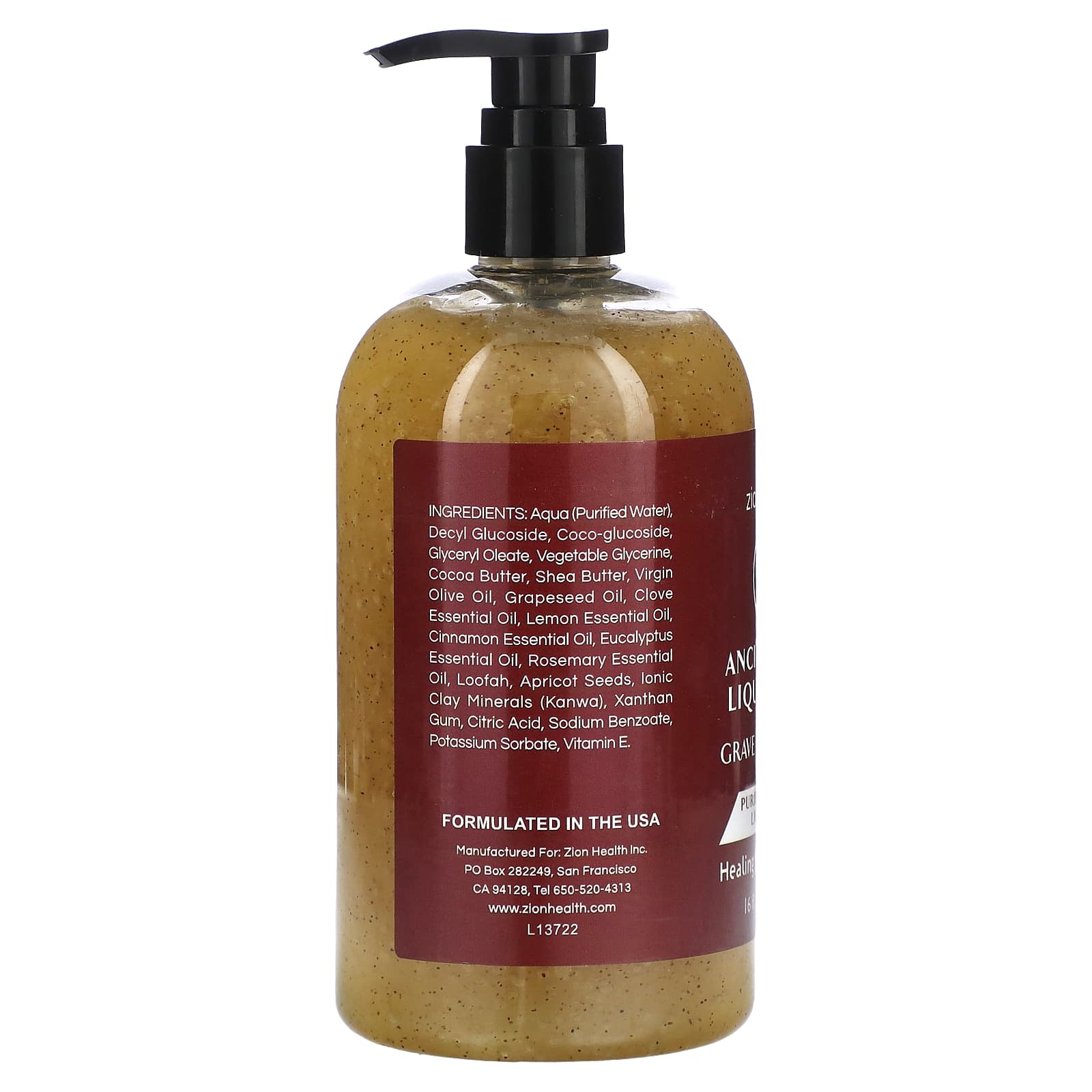 Zion Health, Ancient Clay Liquid Soap, Grave Robber Oil, 16 fl oz (473 ml) - Image 2