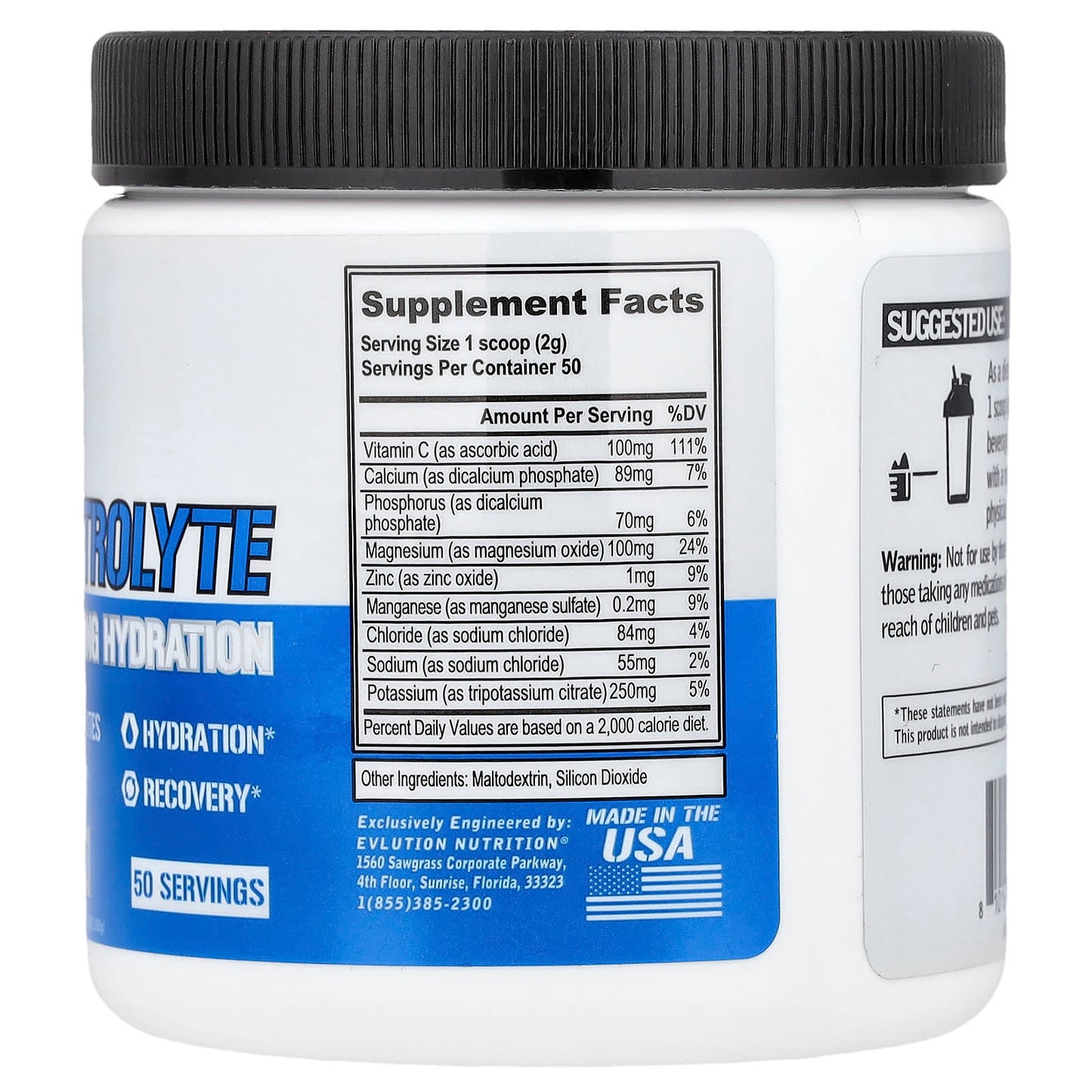 EVLution Nutrition Electrolyte Hydration Supplement, Gluten Free, Vegan (100g) - Image 2