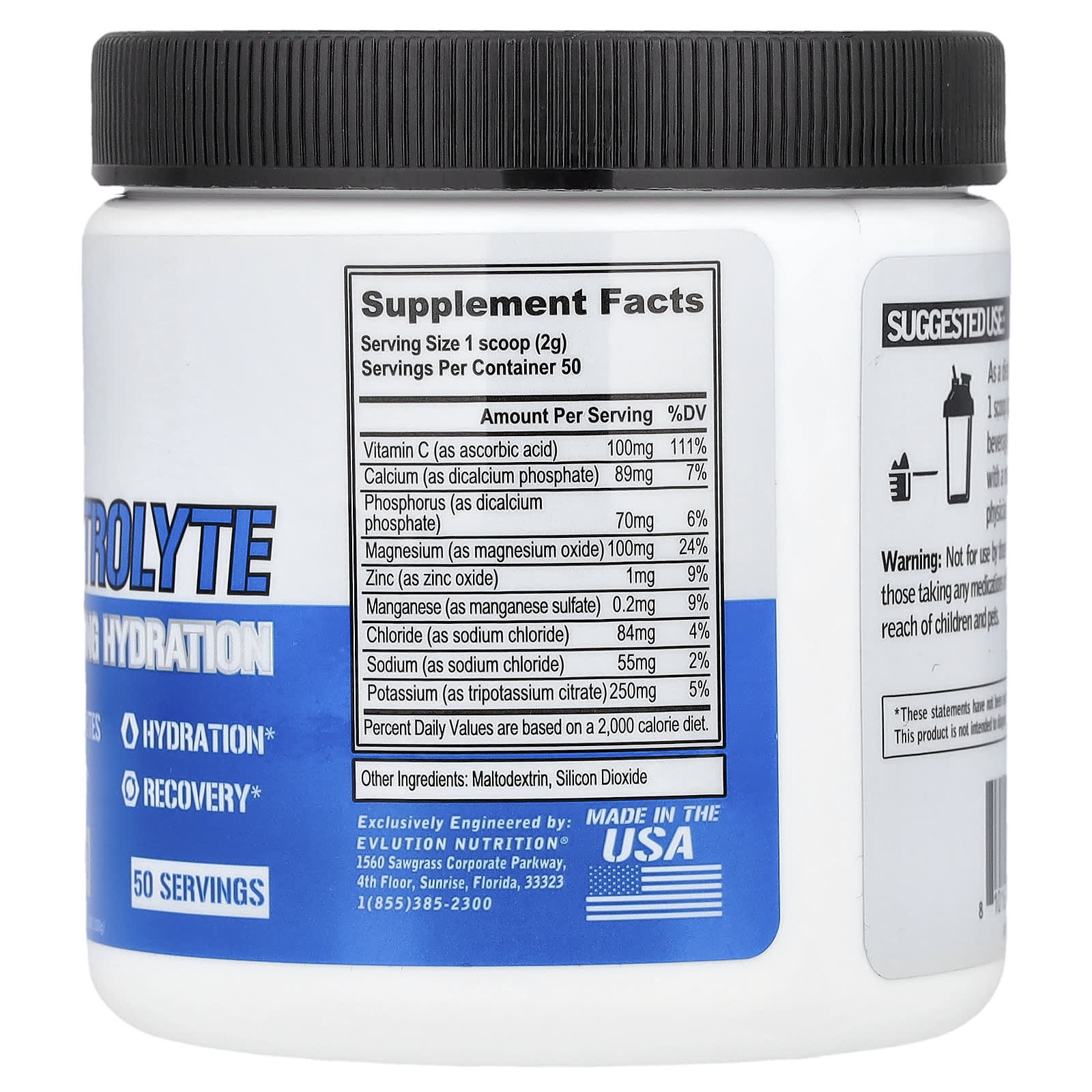 EVLution Nutrition Electrolyte Hydration Supplement, Gluten Free, Vegan (100g) - Image 2