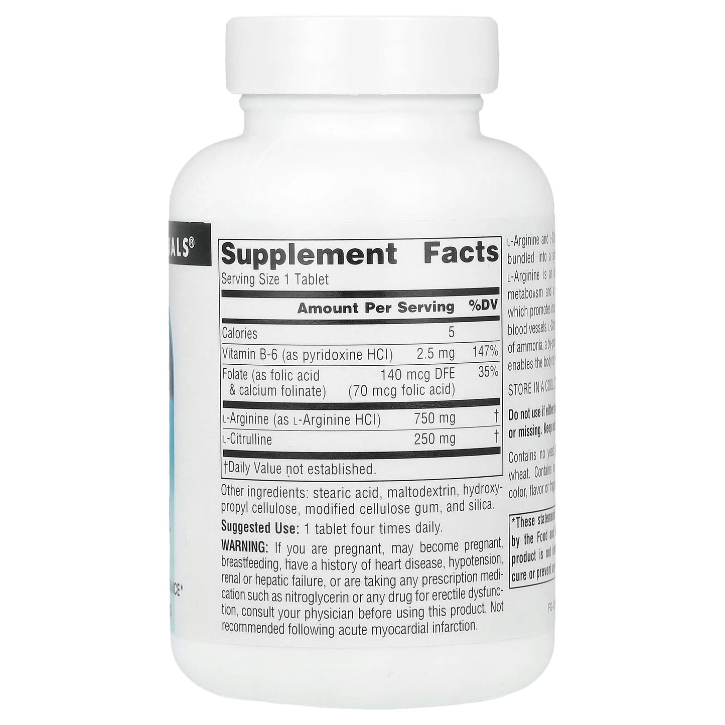Source Naturals, L-Arginine L-Citrulline Complex, 60 Tablets - Image 2