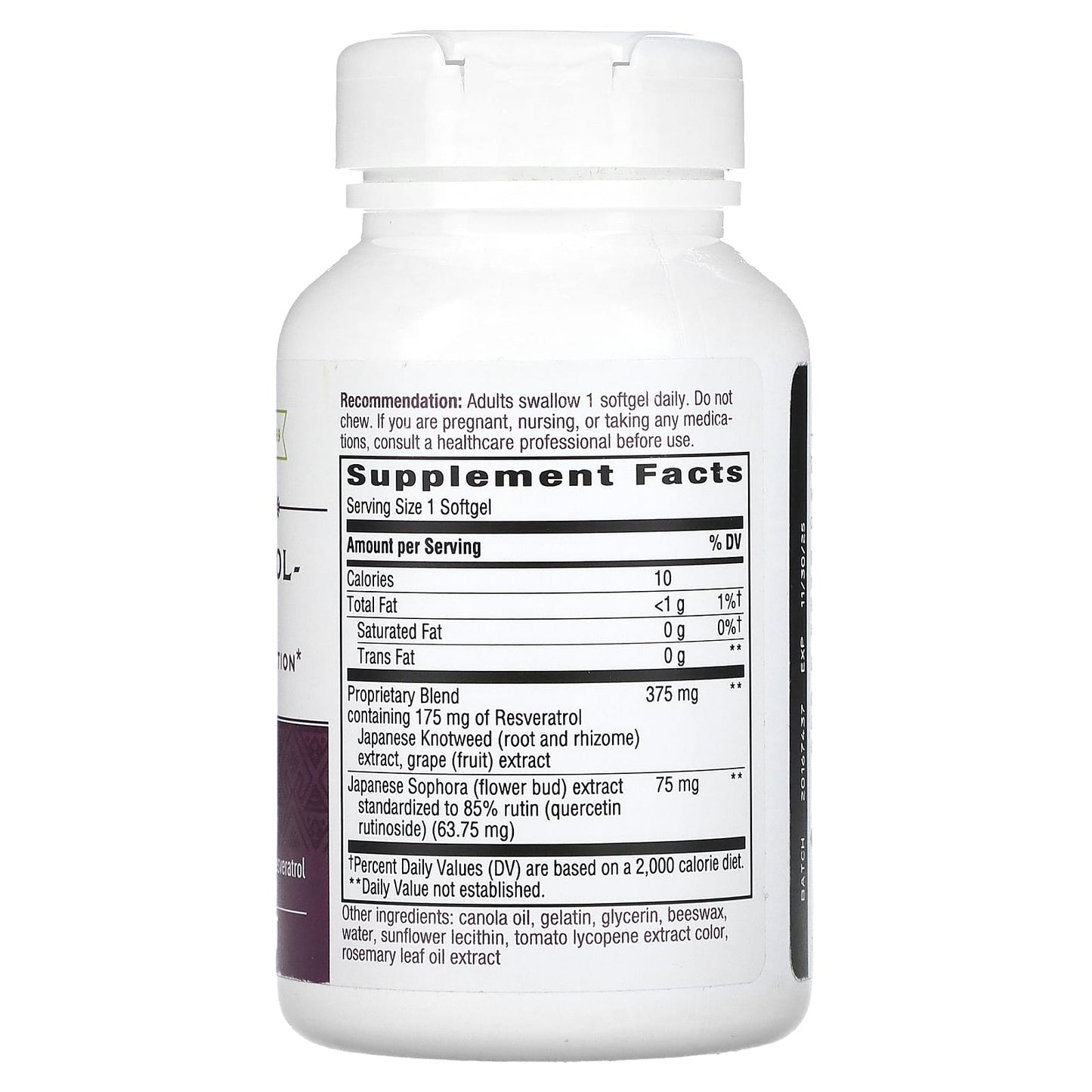 Nature's Way, Premium Blend Resveratrol Forte, 175 mg, 60 Softgels - Image 2
