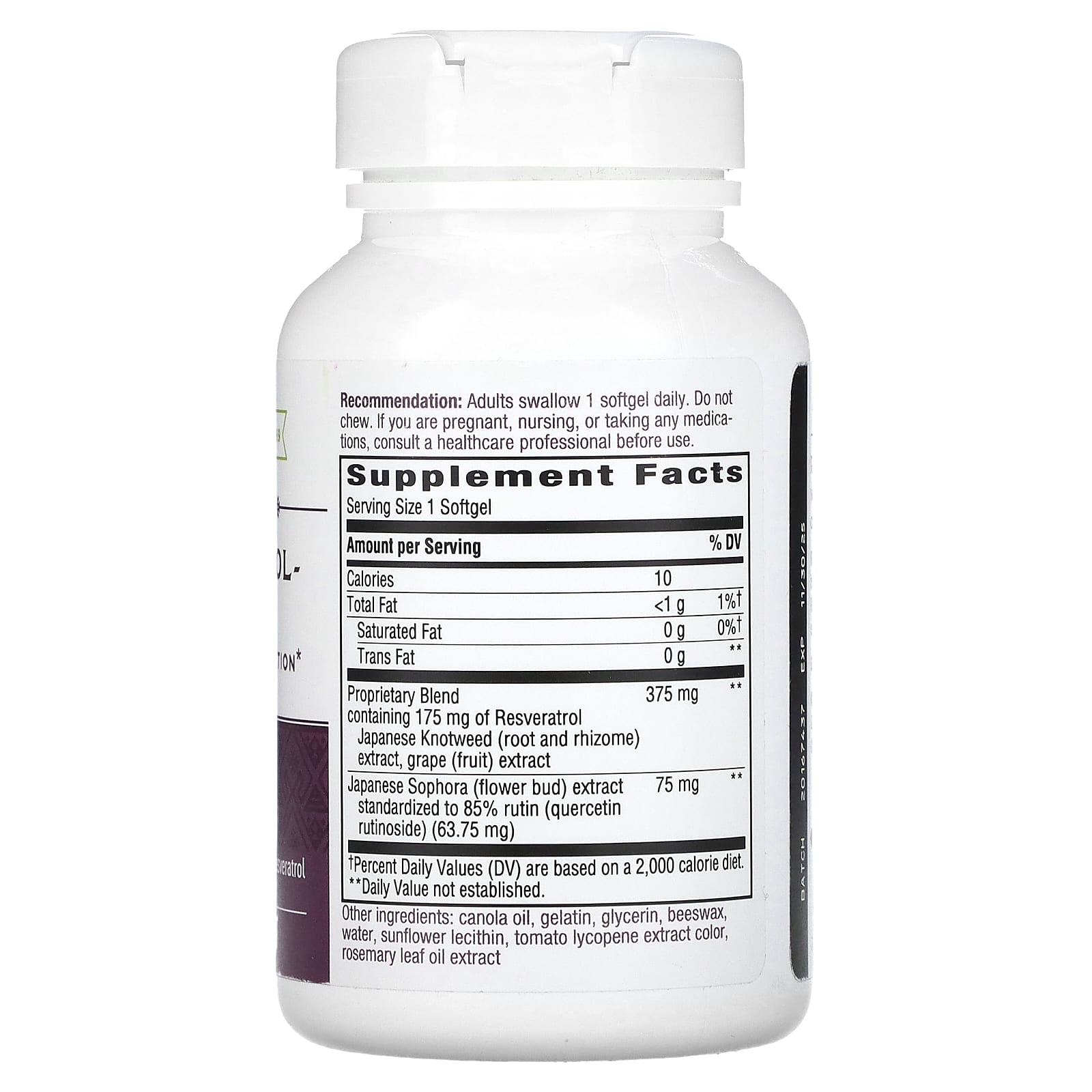 Nature's Way, Premium Blend Resveratrol Forte, 175 mg, 60 Softgels - Image 2