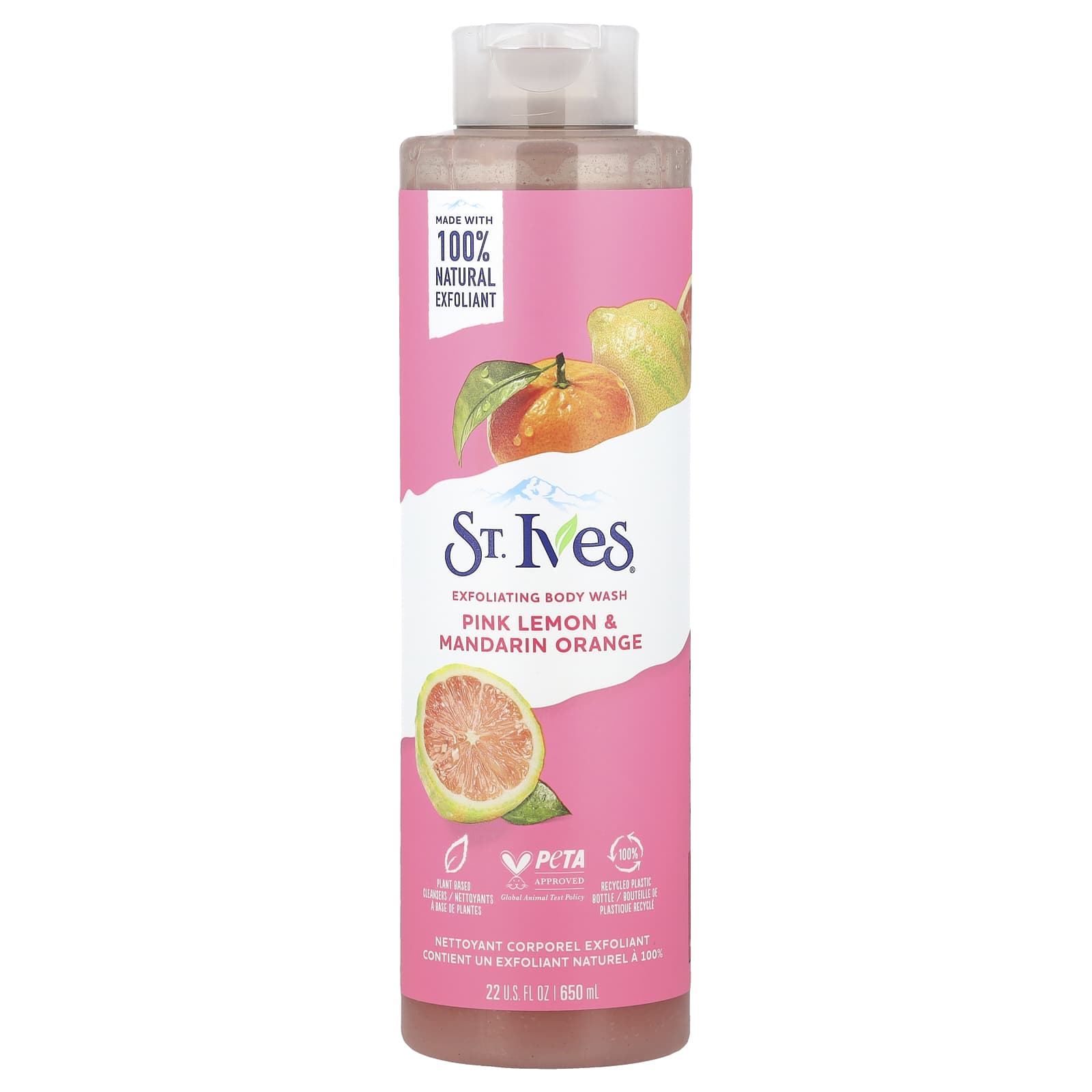 St. Ives, Exfoliating Body Wash, Pink Lemon & Mandarin Orange, 22 fl oz (650 ml) - Image 1