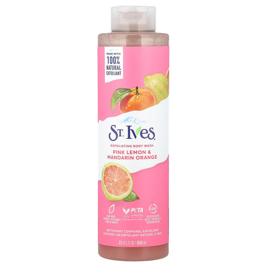 St. Ives, Exfoliating Body Wash, Pink Lemon & Mandarin Orange, 22 fl oz (650 ml) - Image 1