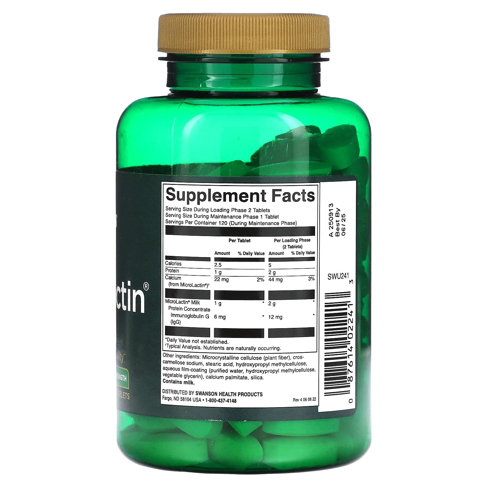 Swanson, MicroLactin, Double Strength, 1,000 mg, 120 Tablets - Image 2
