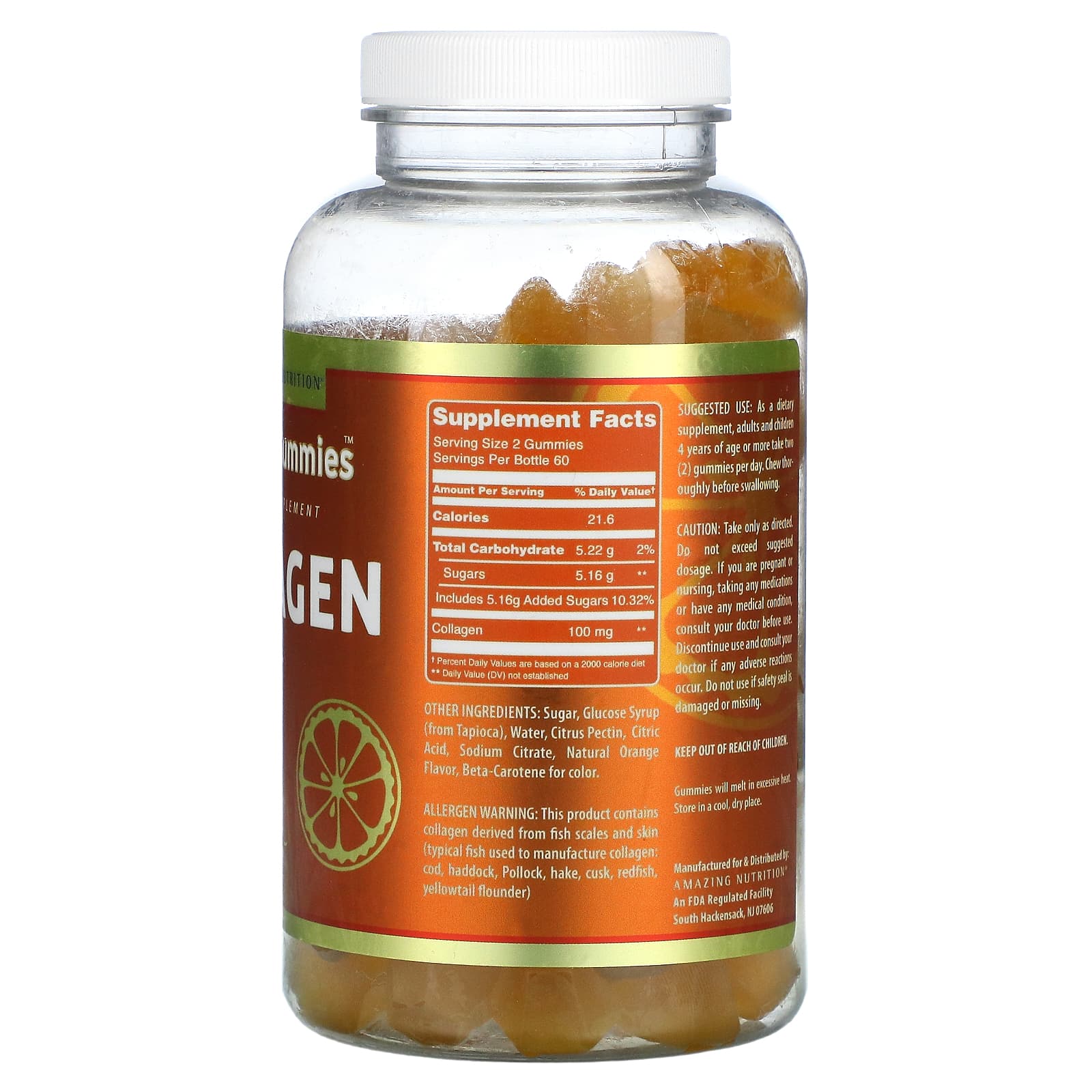 Collagen Gummies for Healthy Joints, Hair, Bones &amp; Muscles - Orange Flavor - Image 2