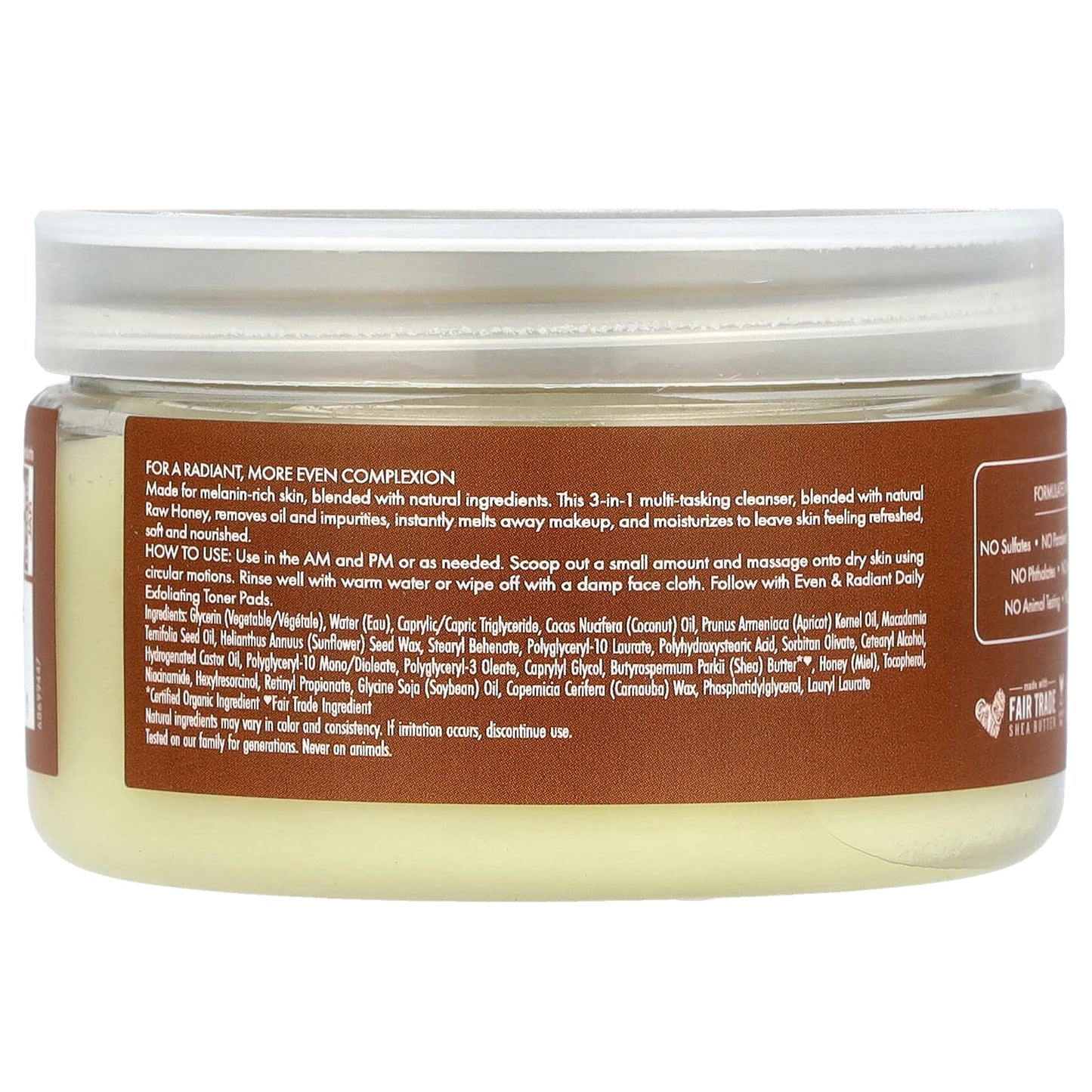 SheaMoisture, Even & Radiant Raw Honey, 3-In-1 Melting Cleansing Balm, 3.2 oz (91 g) - Image 2