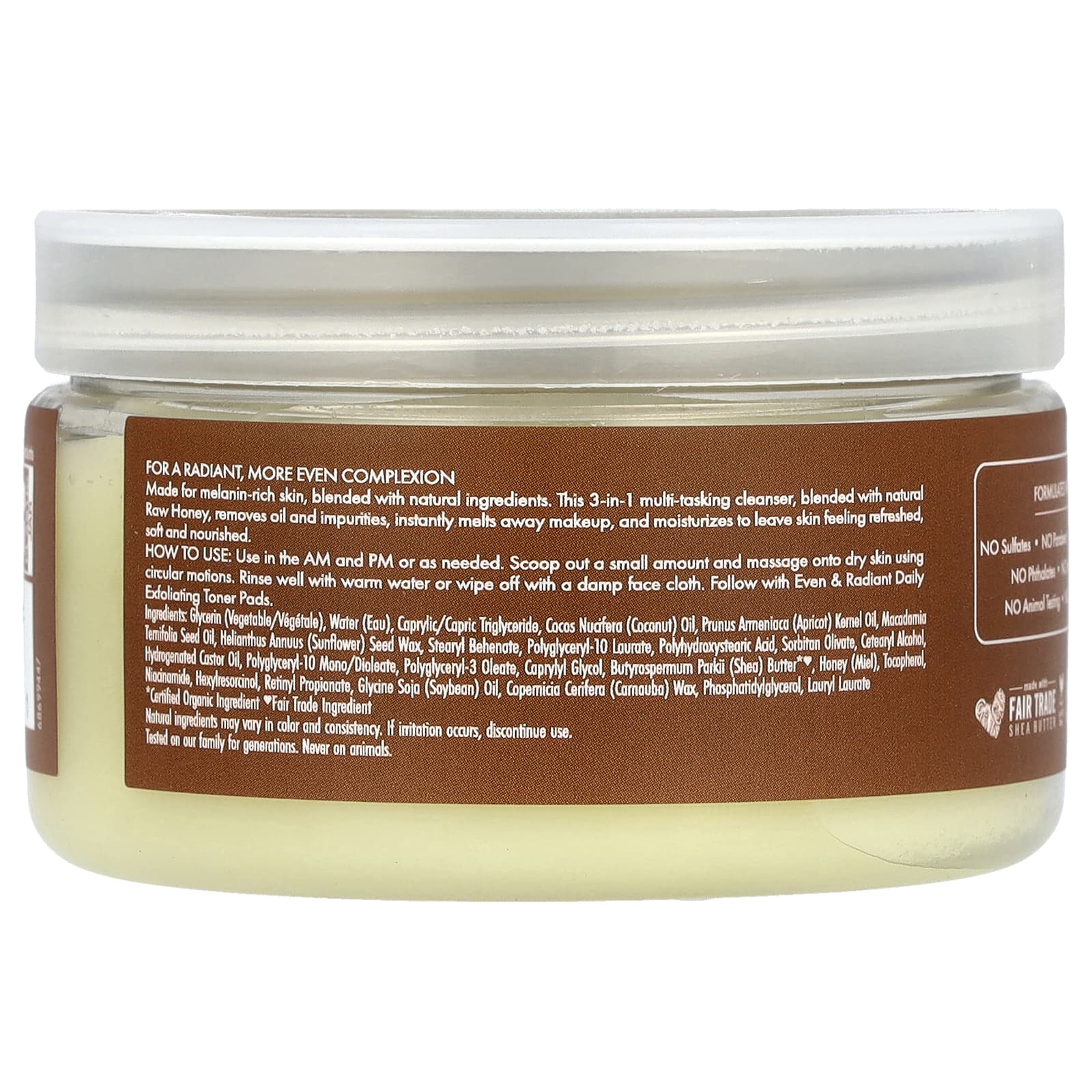 SheaMoisture, Even & Radiant Raw Honey, 3-In-1 Melting Cleansing Balm, 3.2 oz (91 g) - Image 2