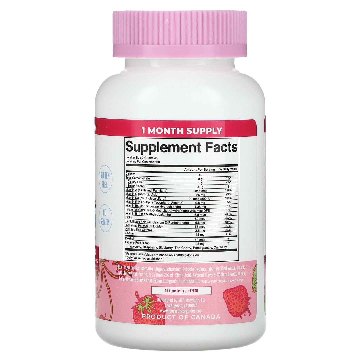 MaryRuth's, Women's Multivitamin Gummies, Strawberry , 60 Gummies - Image 2