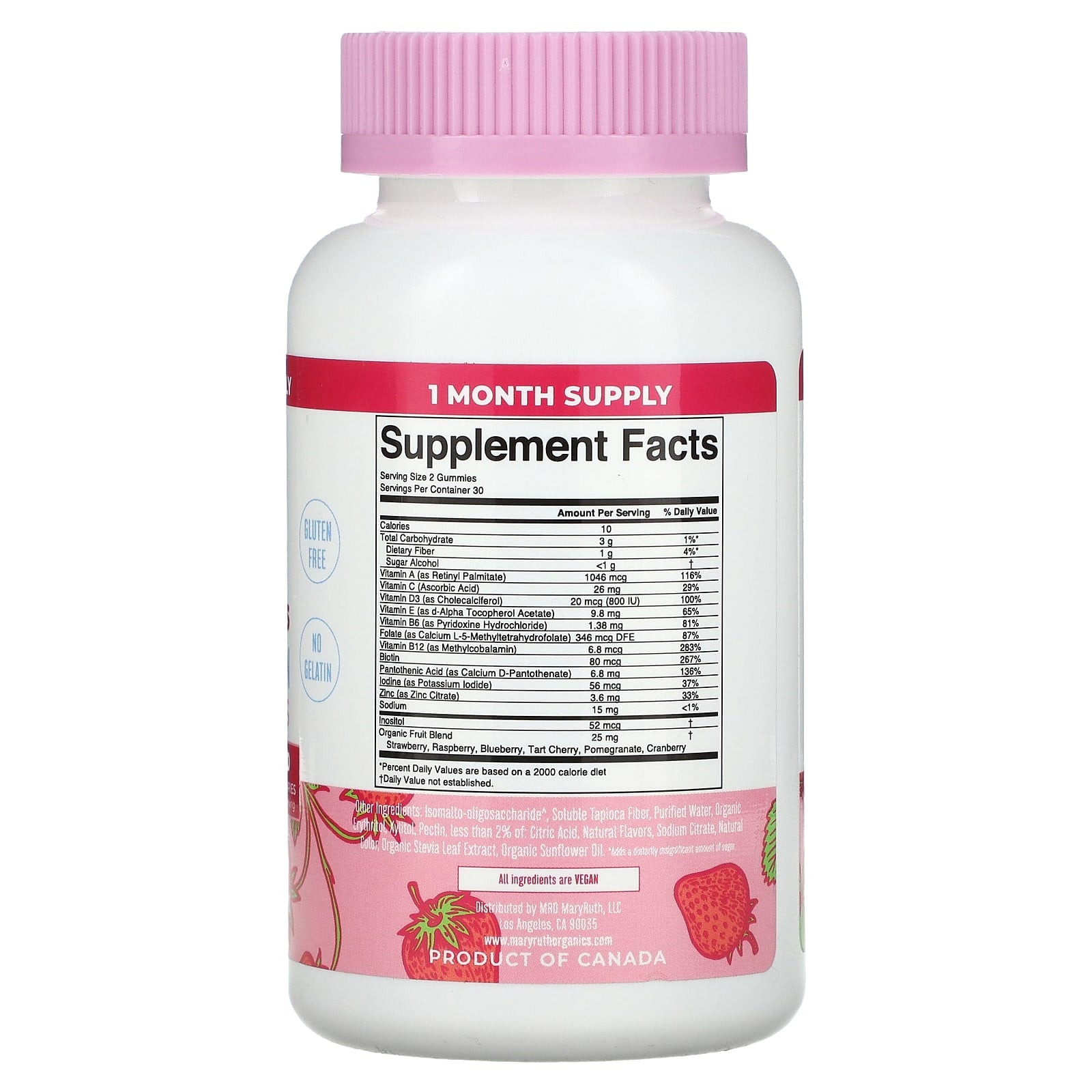 MaryRuth's, Women's Multivitamin Gummies, Strawberry , 60 Gummies - Image 2