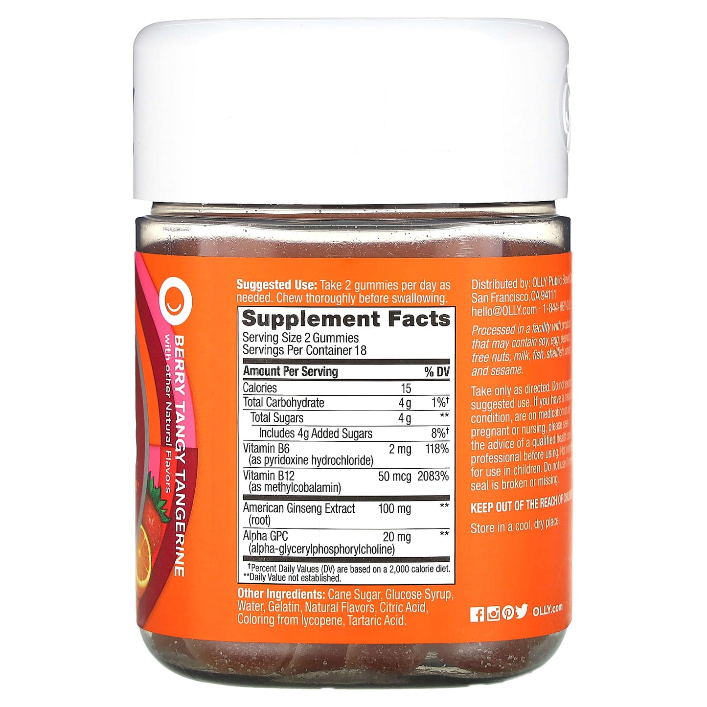 OLLY, Laser Focus Gummies, Berry Tangy Tangerine, 36 Gummies - Image 2