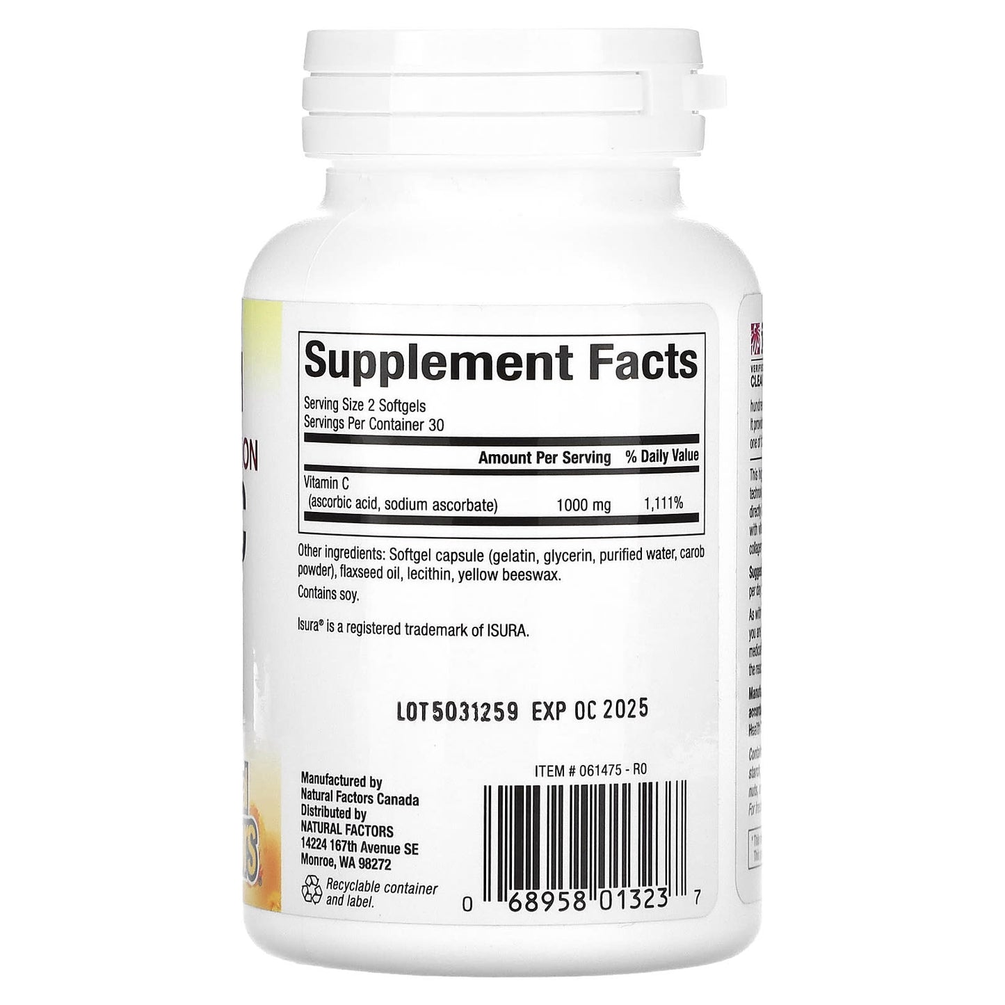 Natural Factors, Liposomal Vitamin C, 60 Softgels (500 mg per Softgel) - Image 2