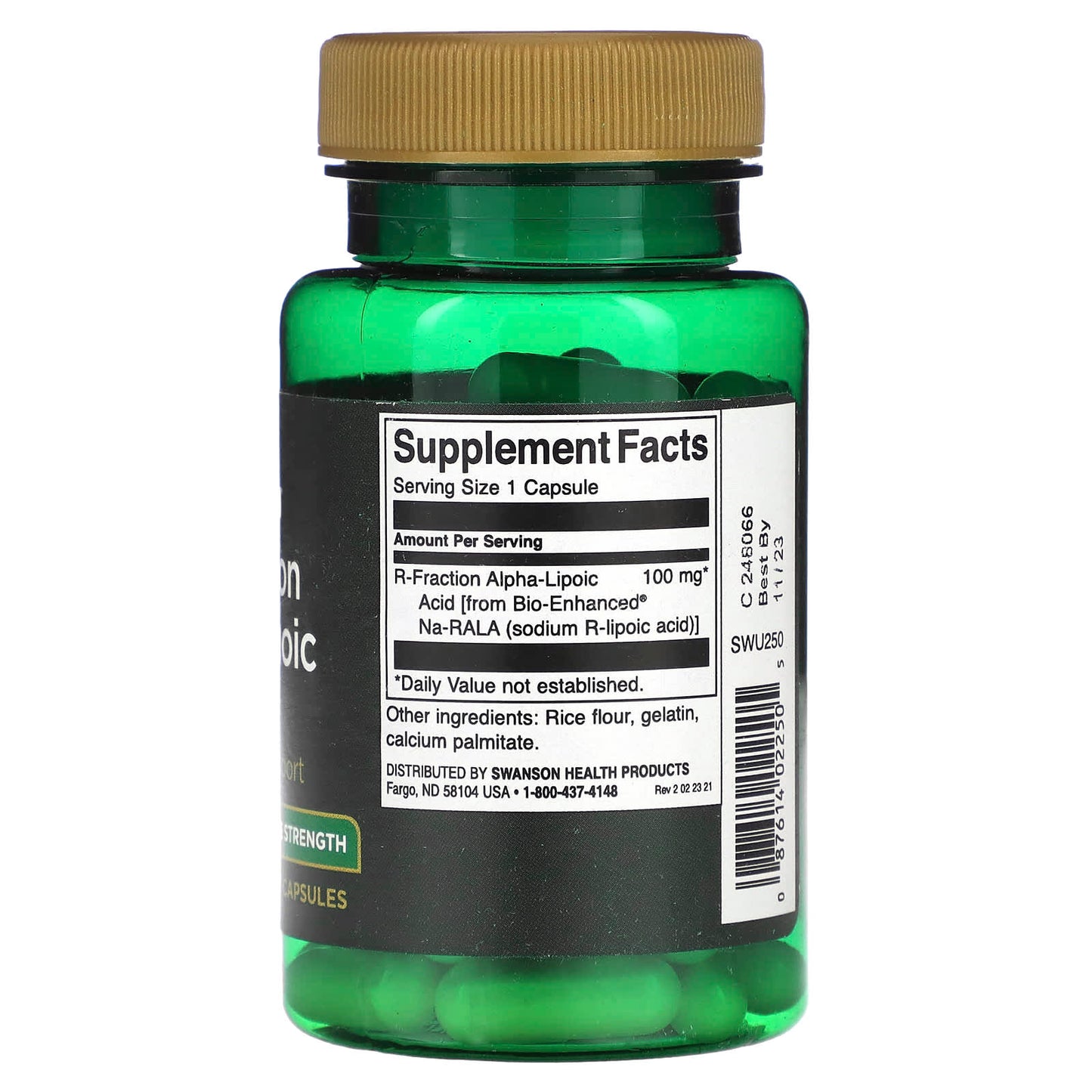 Swanson, R-Fraction Alpha Lipoic Acid, Double Strength, 100 mg, 60 Capsules - Image 2