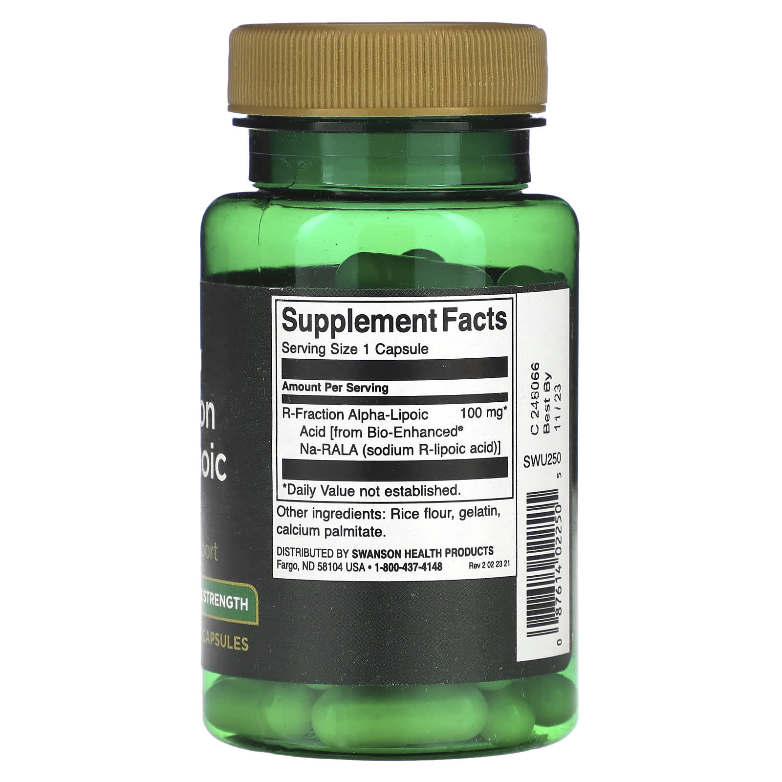 Swanson, R-Fraction Alpha Lipoic Acid, Double Strength, 100 mg, 60 Capsules - Image 2