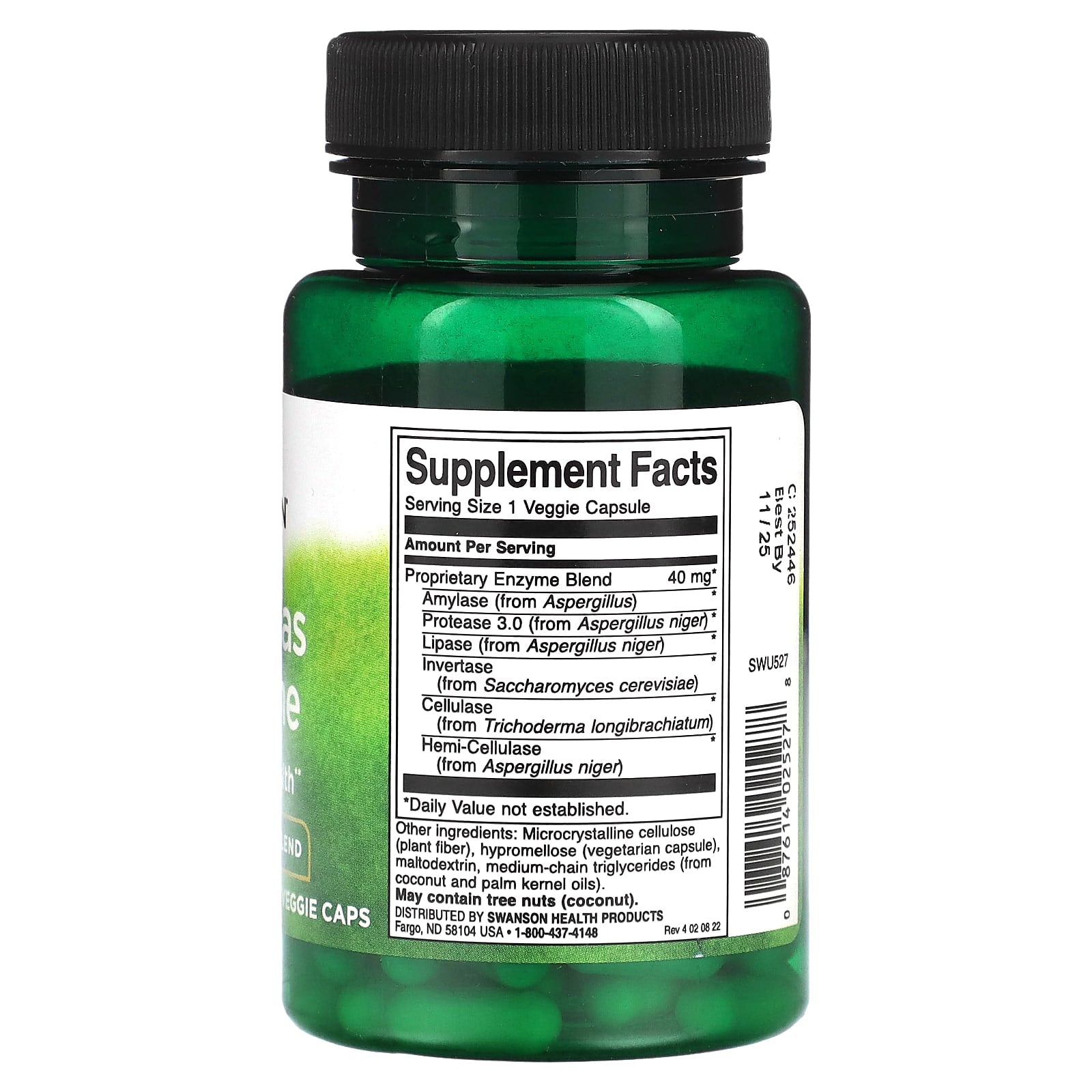 Swanson, Anti-Gas Enzyme, High Potency Blend, 90 Veggie Caps - Image 2