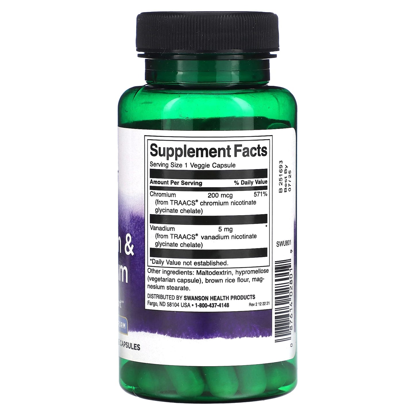 Swanson, Albion Vanadium & Chromium, 60 Veggie Capsules - Image 2