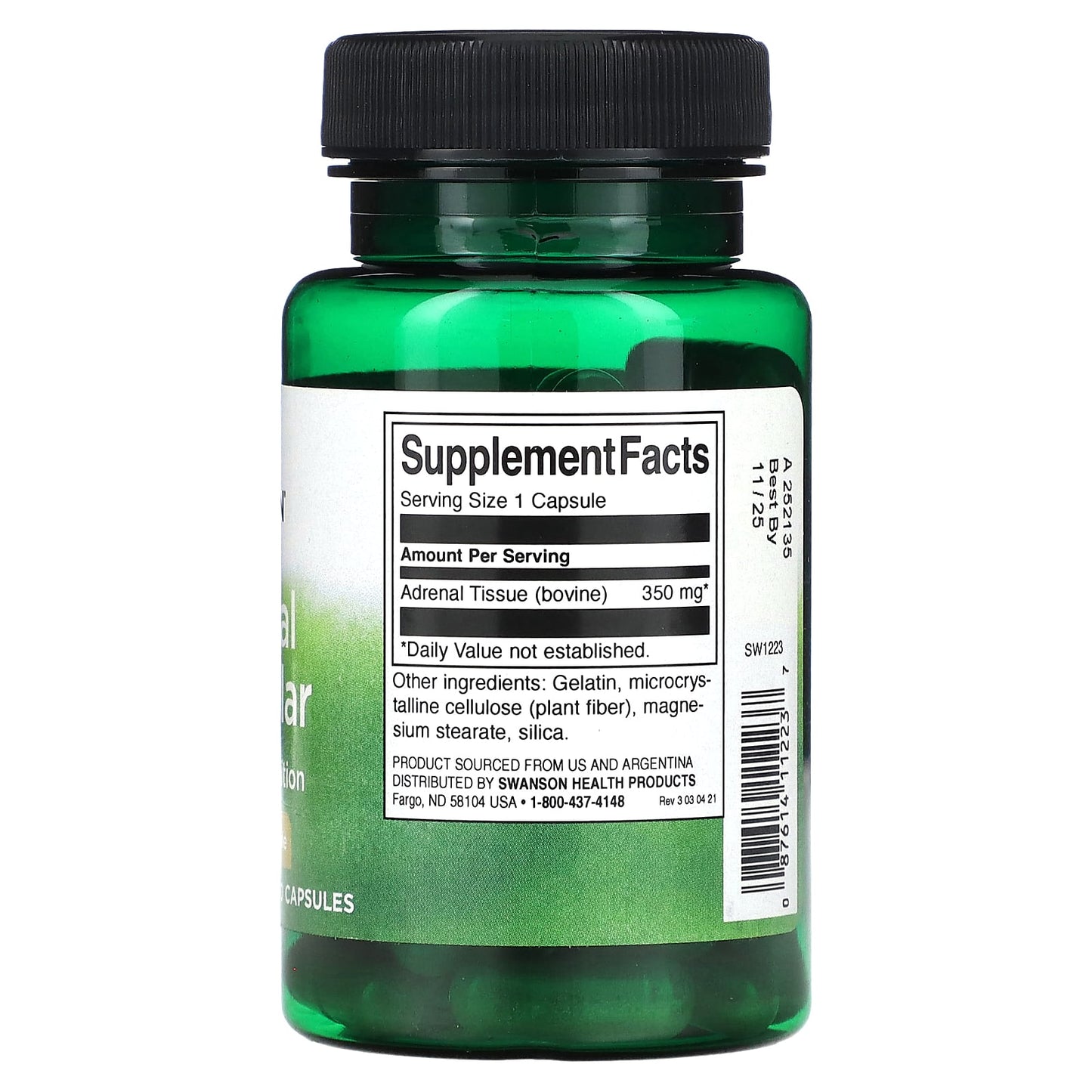 Swanson, Adrenal Glandular, 350 mg, 60 Capsules - Image 2