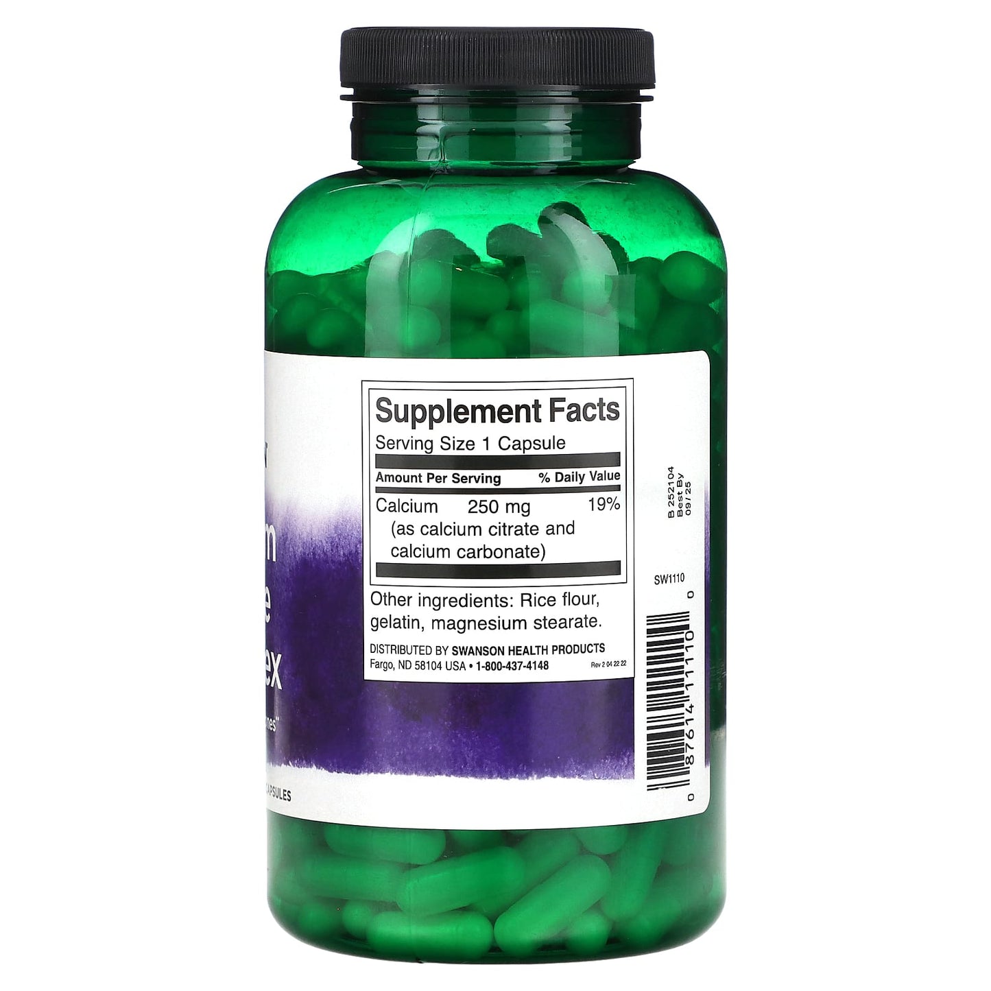 Swanson, Calcium Citrate Complex, 250 mg, 300 Capsules - Image 2