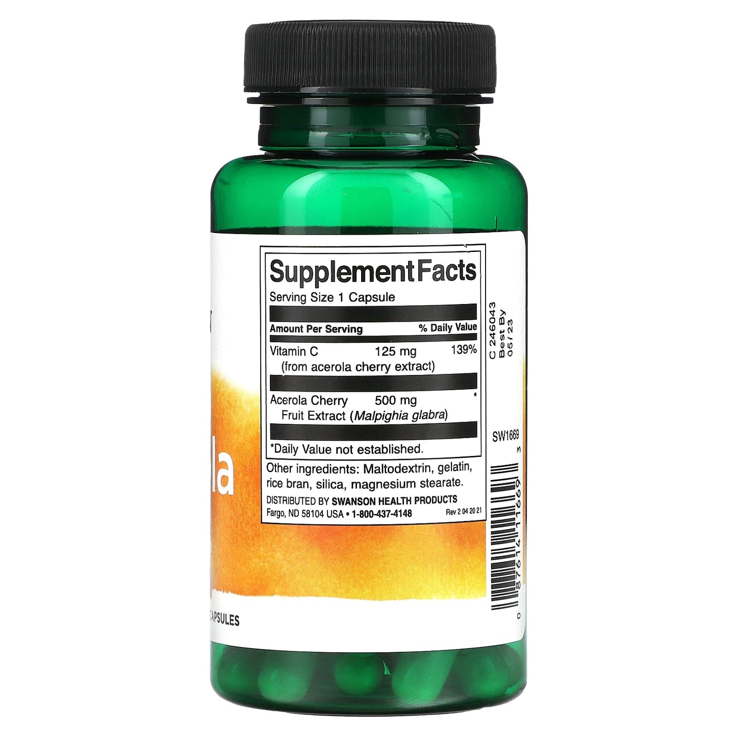 Swanson, Acerola, 500 mg, 60 Capsules - Image 2