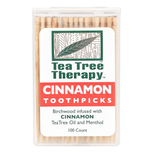 Tea Tree Therapy, Toothpicks, Cinnamon , 100 Count - Image 1