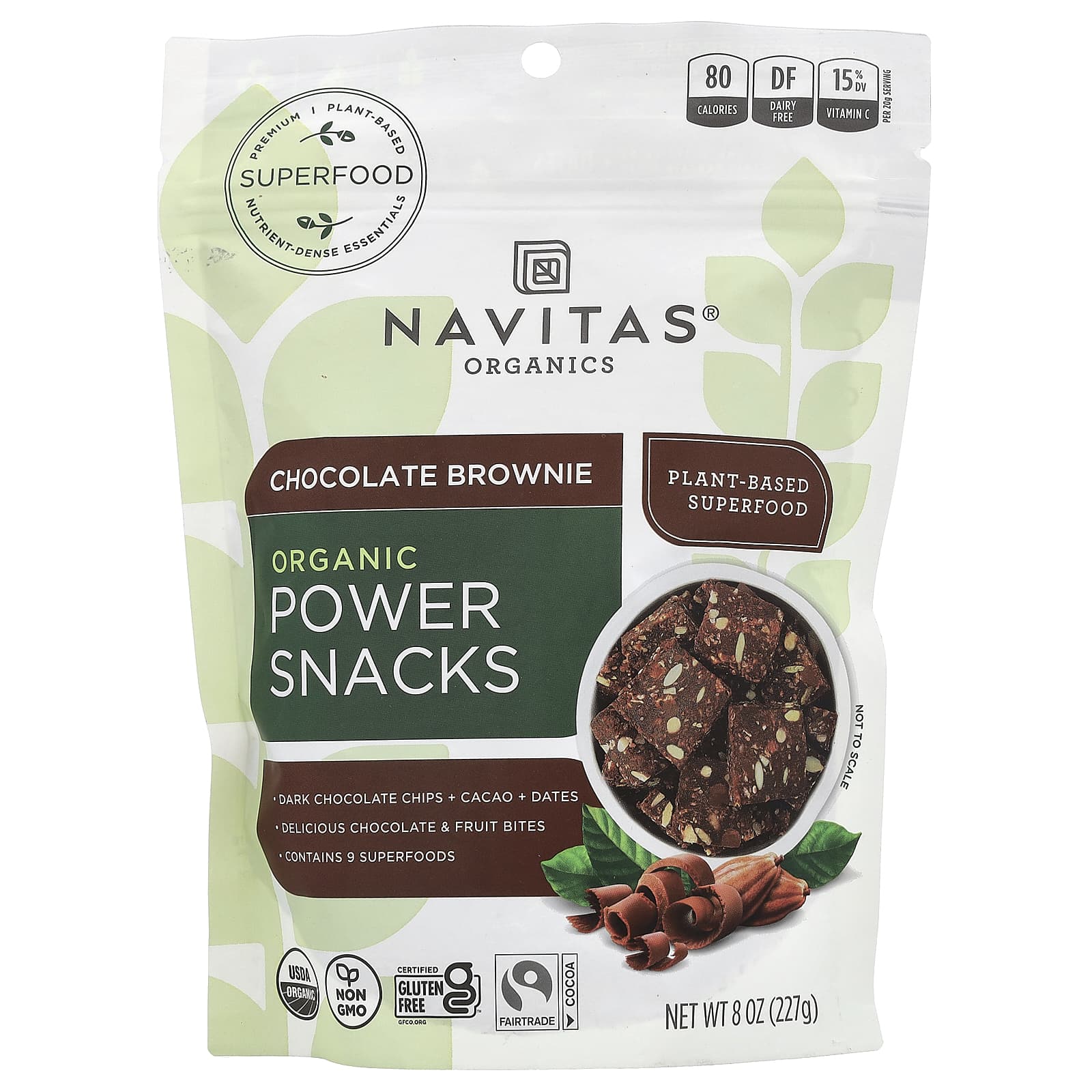 Navitas Organics, Organic Power Snacks, Chocolate Brownie, 8 oz (227 g) - Image 1