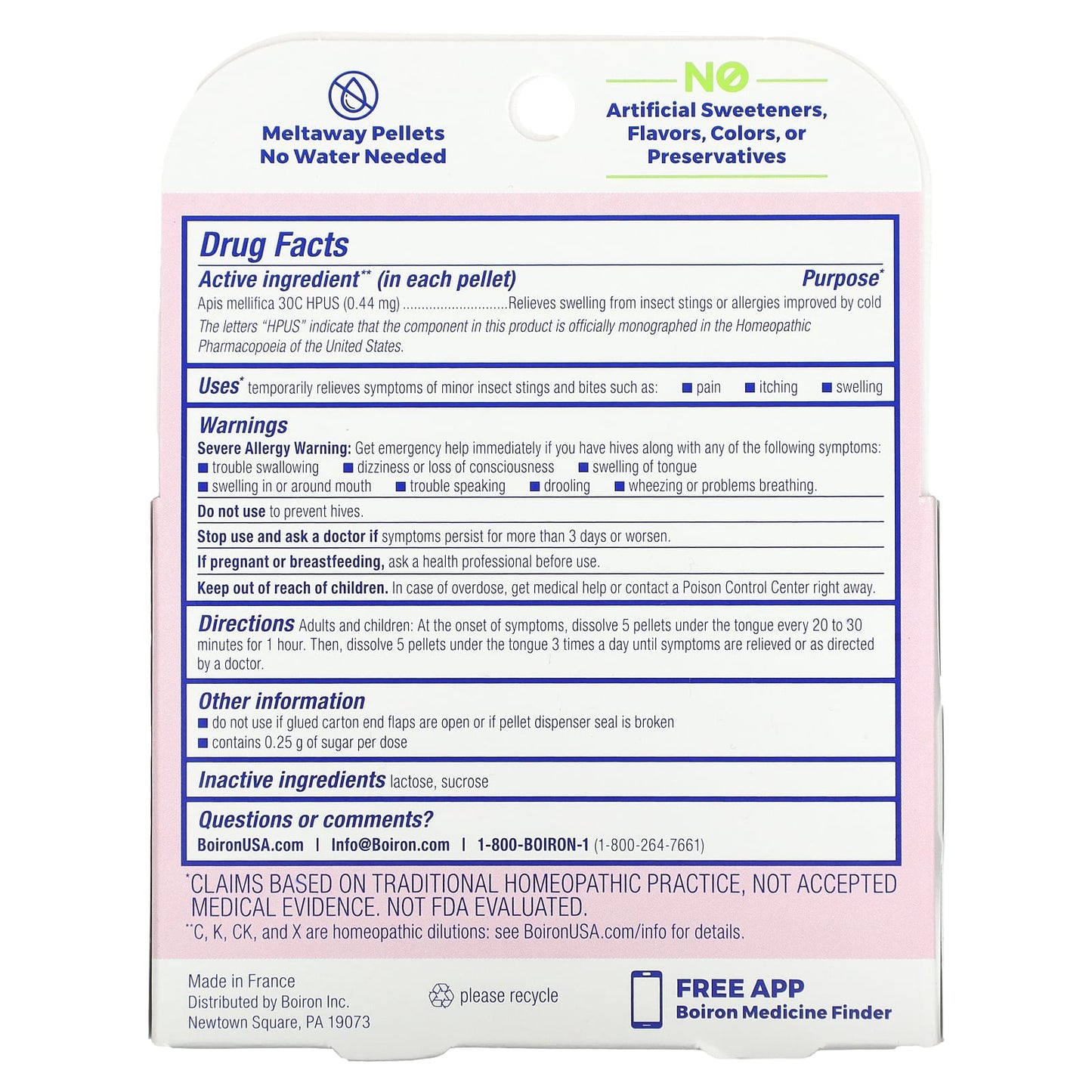 Boiron Apis Meltaway Pellets for Bug Bite Relief, 3 Tubes, 80 Pellets Each - Image 2