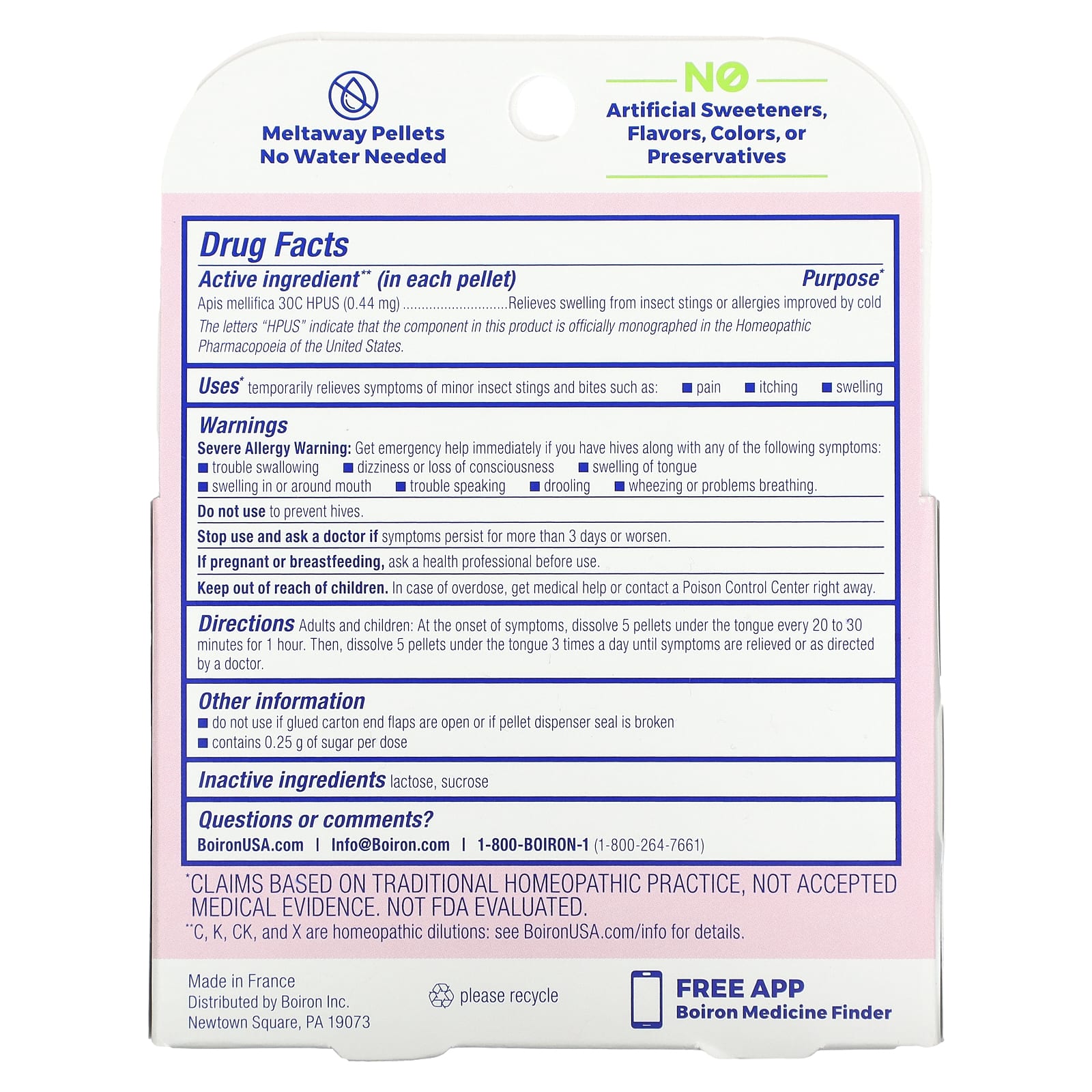 Boiron Apis Meltaway Pellets for Bug Bite Relief, 3 Tubes, 80 Pellets Each - Image 2