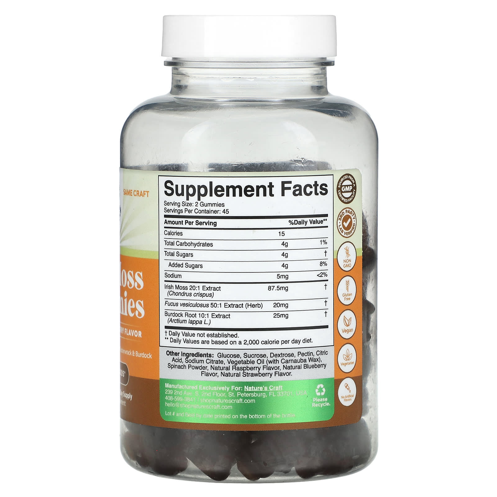 Nature's Craft, Sea Moss Gummies, Mixed Berry, 90 Gummies - Image 2