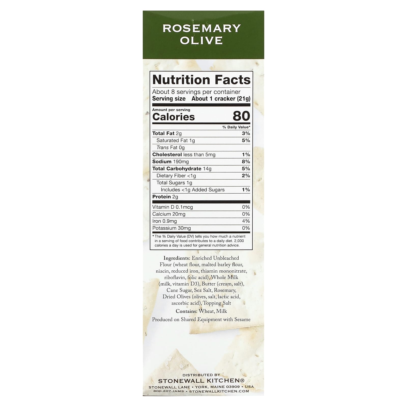 Stonewall Kitchen, Rosemary Olive Flatbread Crisps, 5.8 oz (164 g) - Image 2