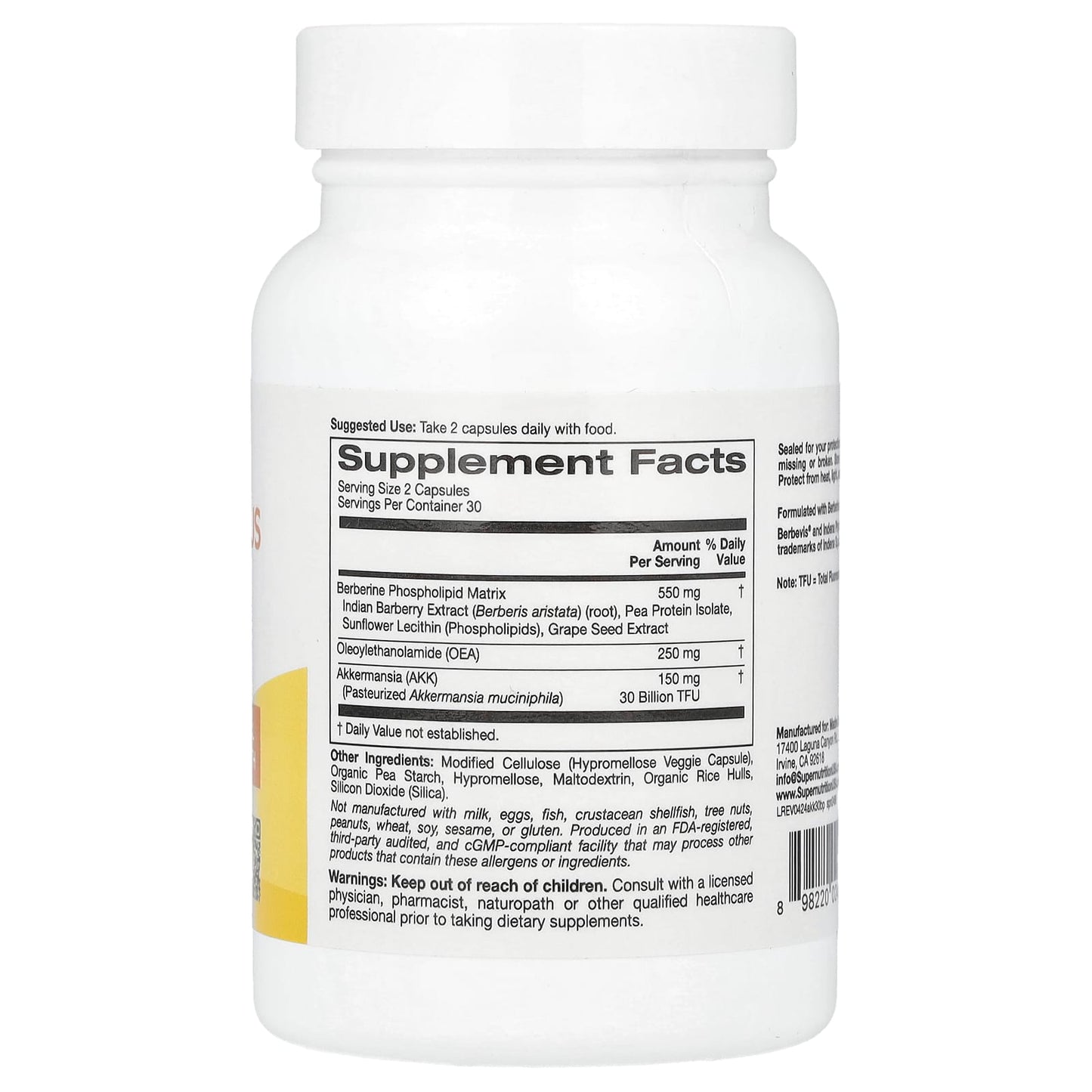 Akkermansia 30B Plus with Berberine & OEA - 60 Veggie Capsules - Image 2