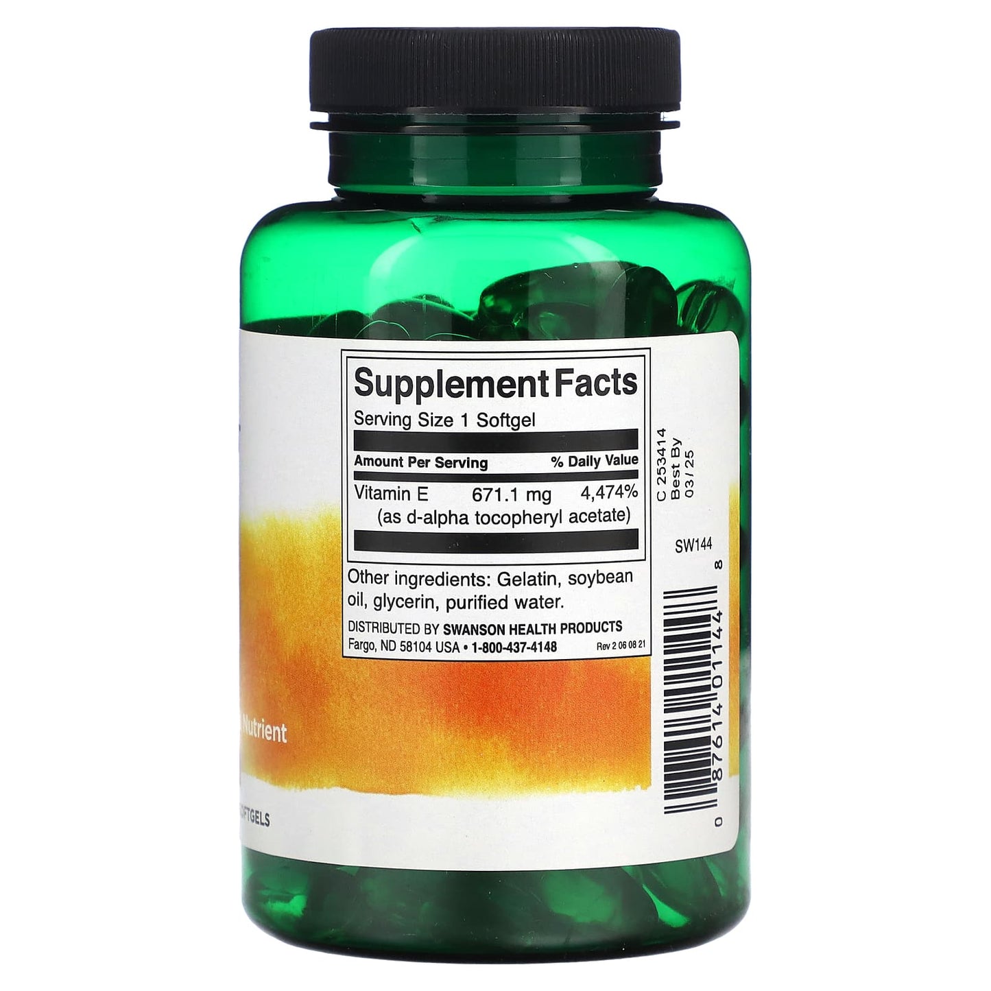 Swanson, Natural E, 1,000 IU, 100 Softgels - Image 2