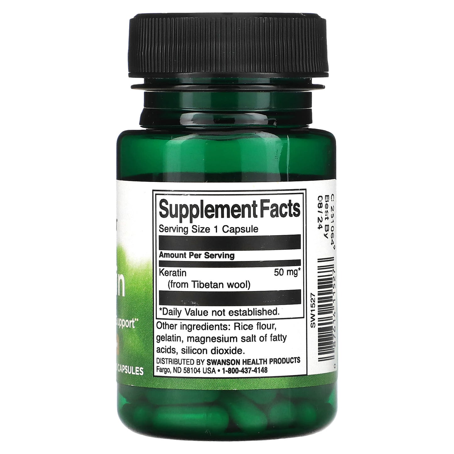 Swanson, Keratin, 50 mg, 60 Capsules - Image 2