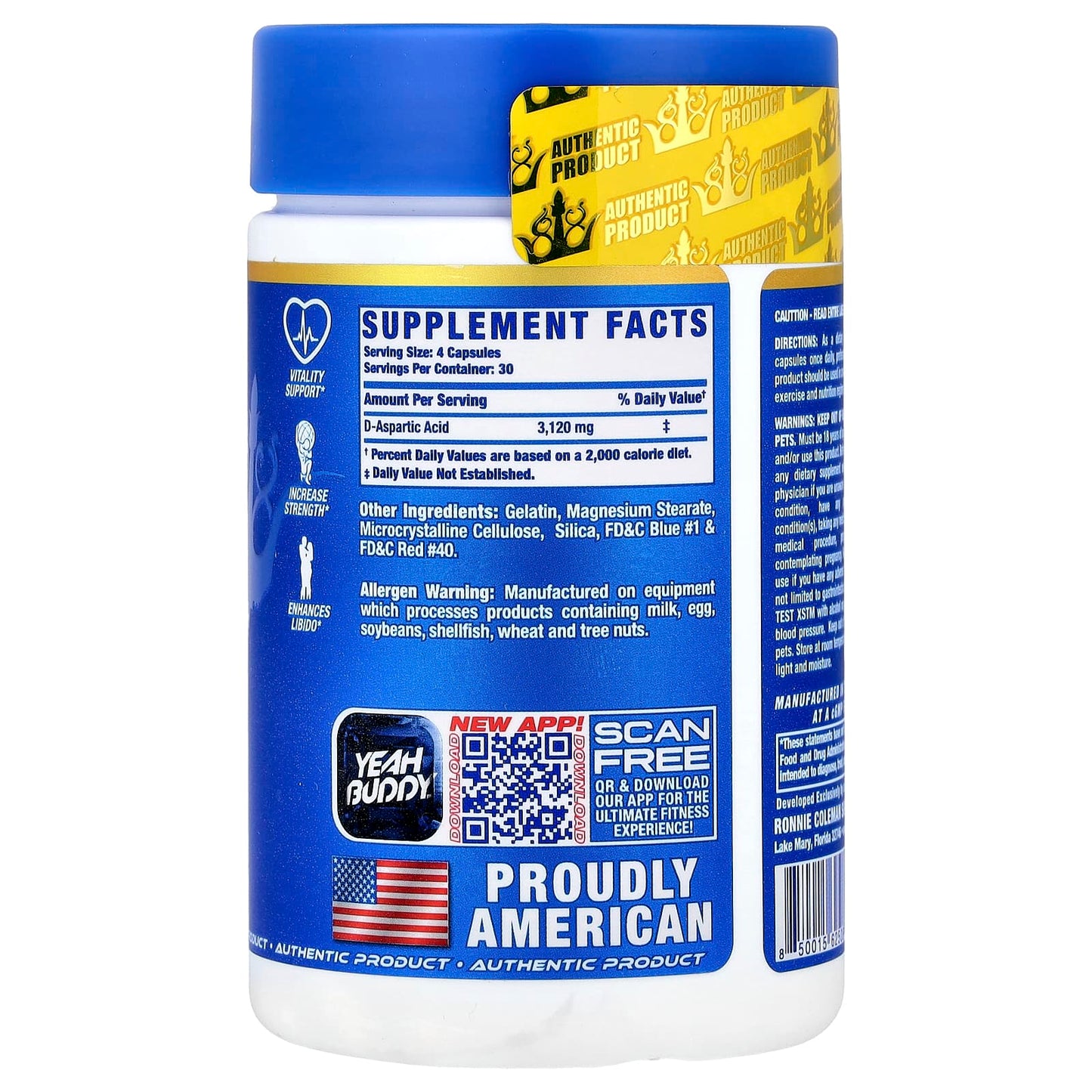 Ronnie Coleman, Vital Edition, Test XS™, 120 Capsules (780 mg per Capsule) - Image 2