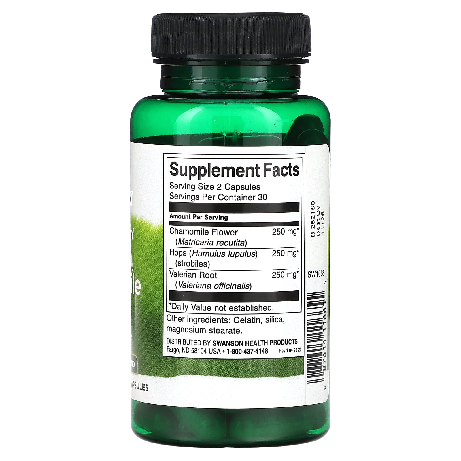 Swanson, Full Spectrum Valerian, Chamomile & Hops, 60 Capsules - Image 2
