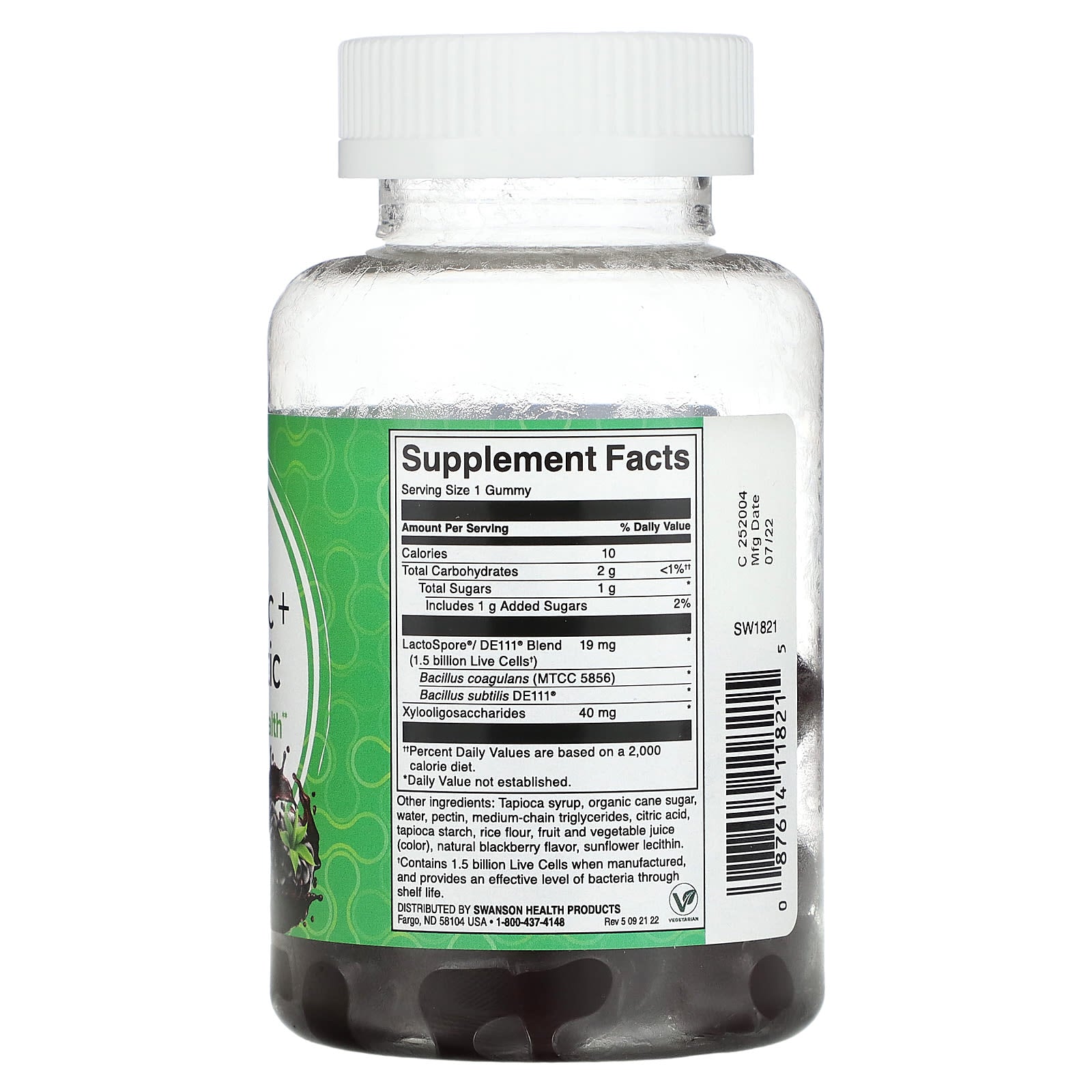 Swanson, Probiotic + Prebiotic, Blackberry, 60 Gummies - Image 2
