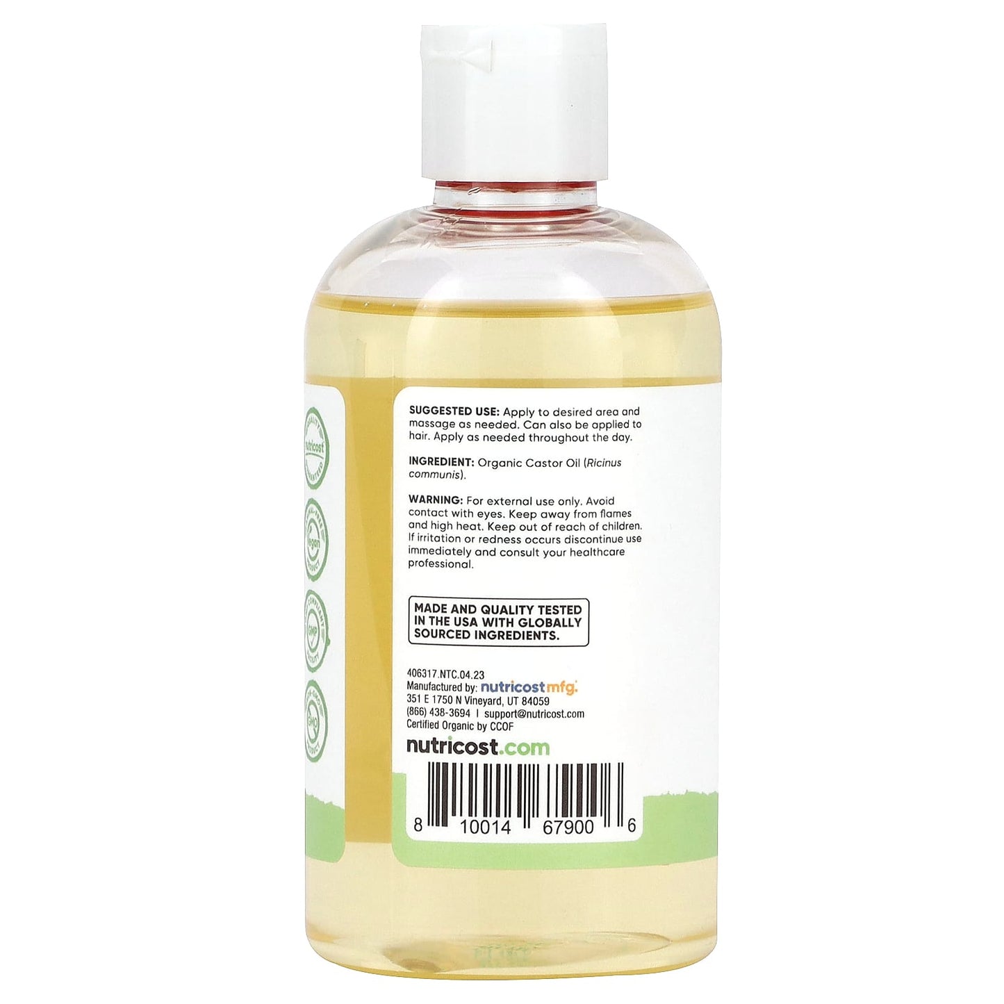 Nutricost, Essentials, Organic Castor Oil, 8 oz (240 ml) - Image 2
