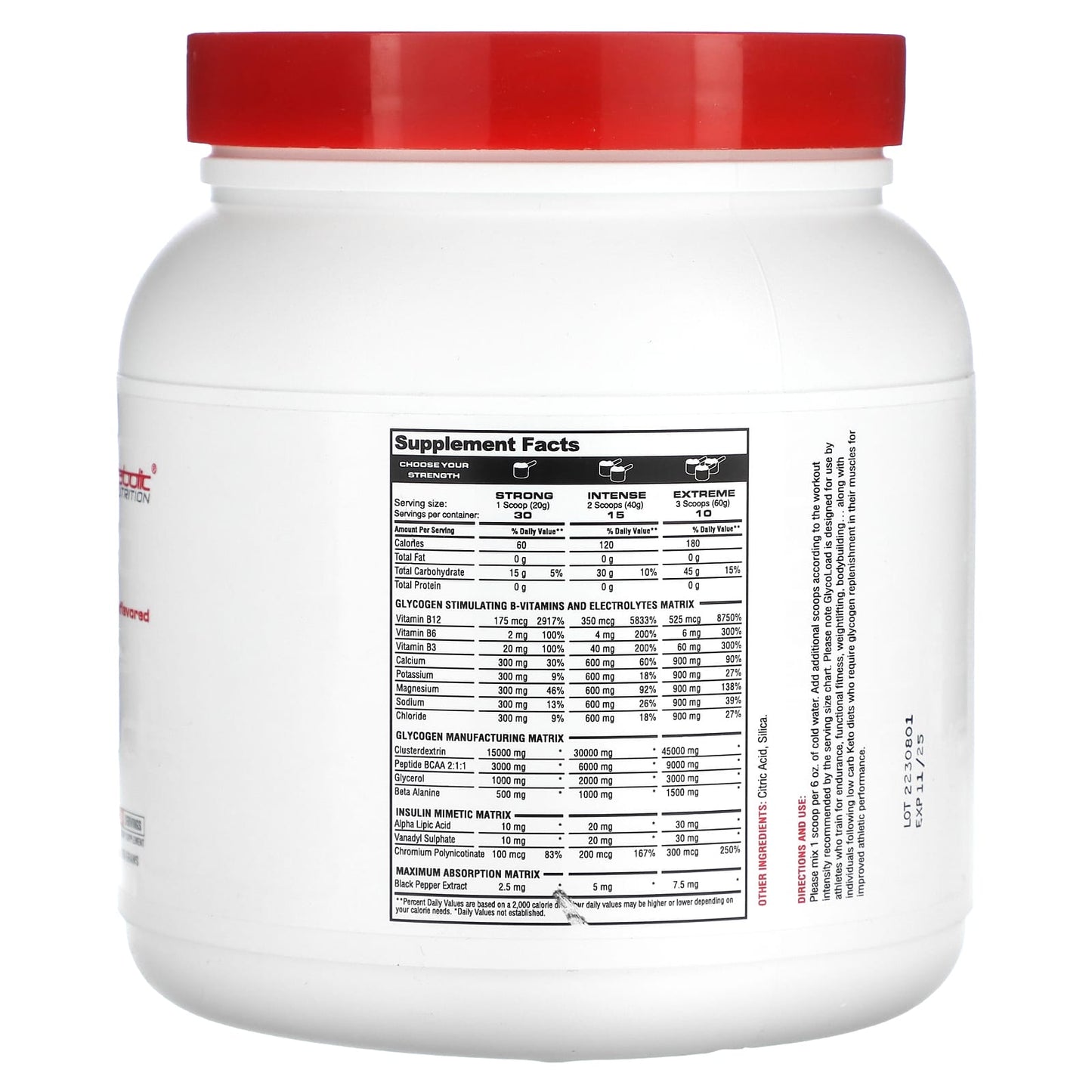 Metabolic Nutrition, GlycoLoad, Unflavored, 600 g - Image 2