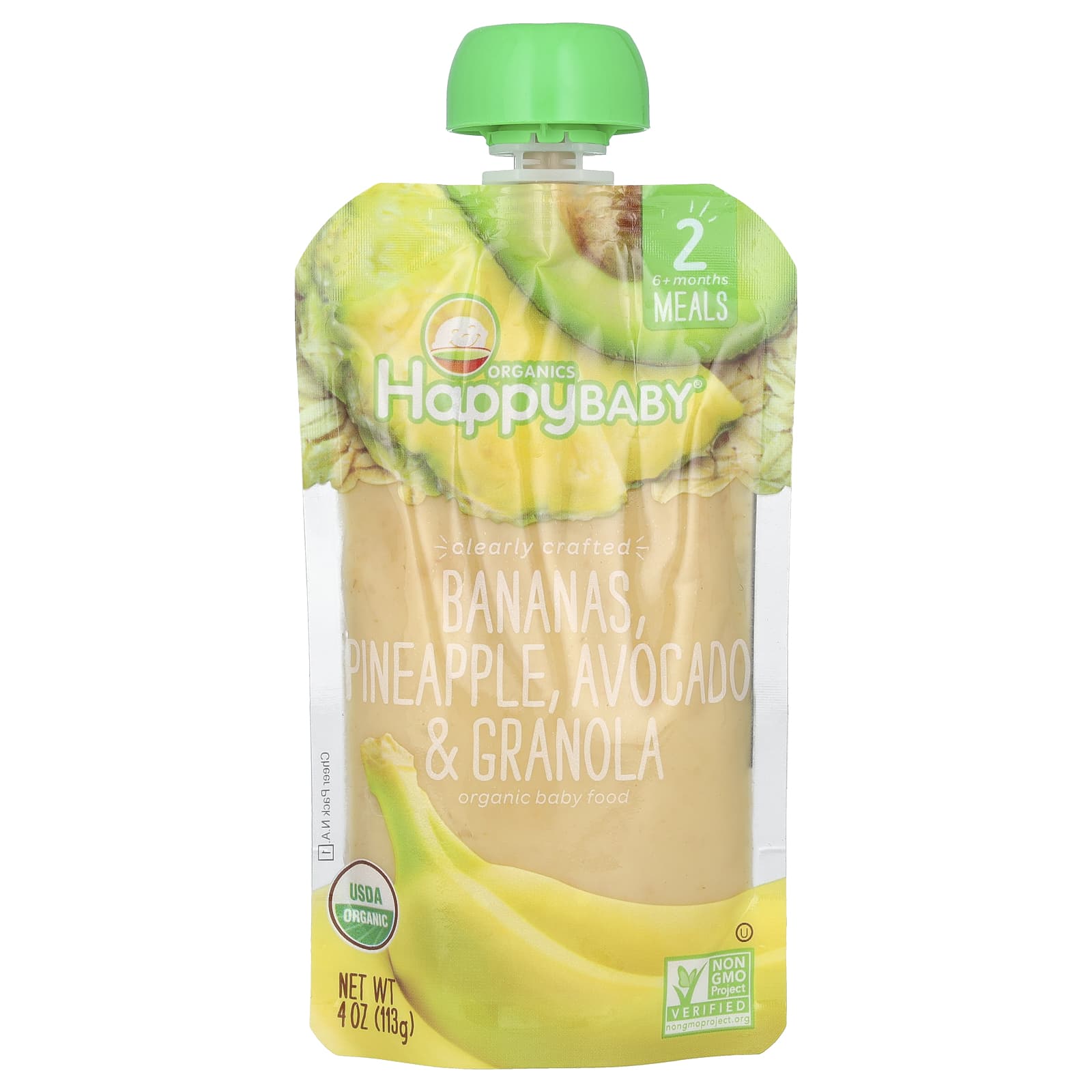 Organic Baby Food, Happy Family, 6 Months+ Bananas & Fruit - Image 1