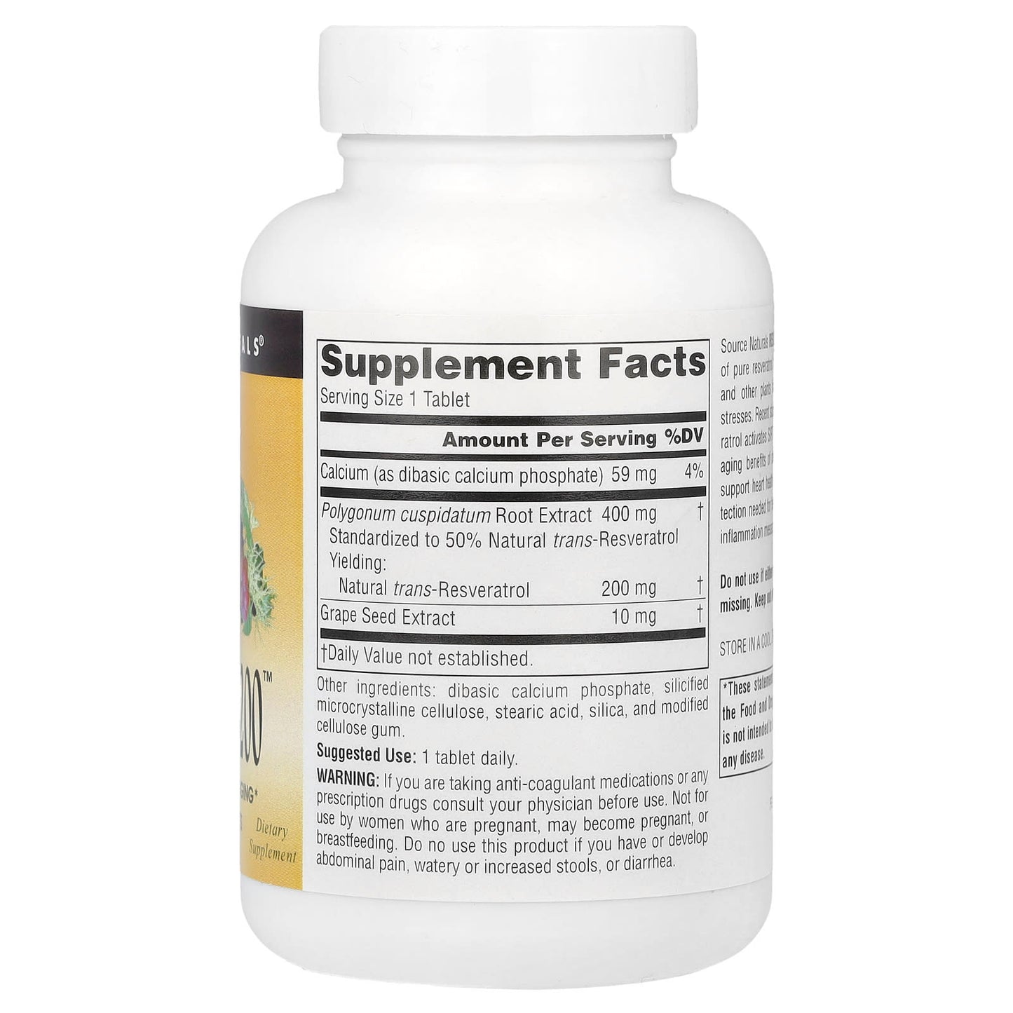 Source Naturals, Resveratrol 200™, 200 mg , 120 Tablets - Image 2