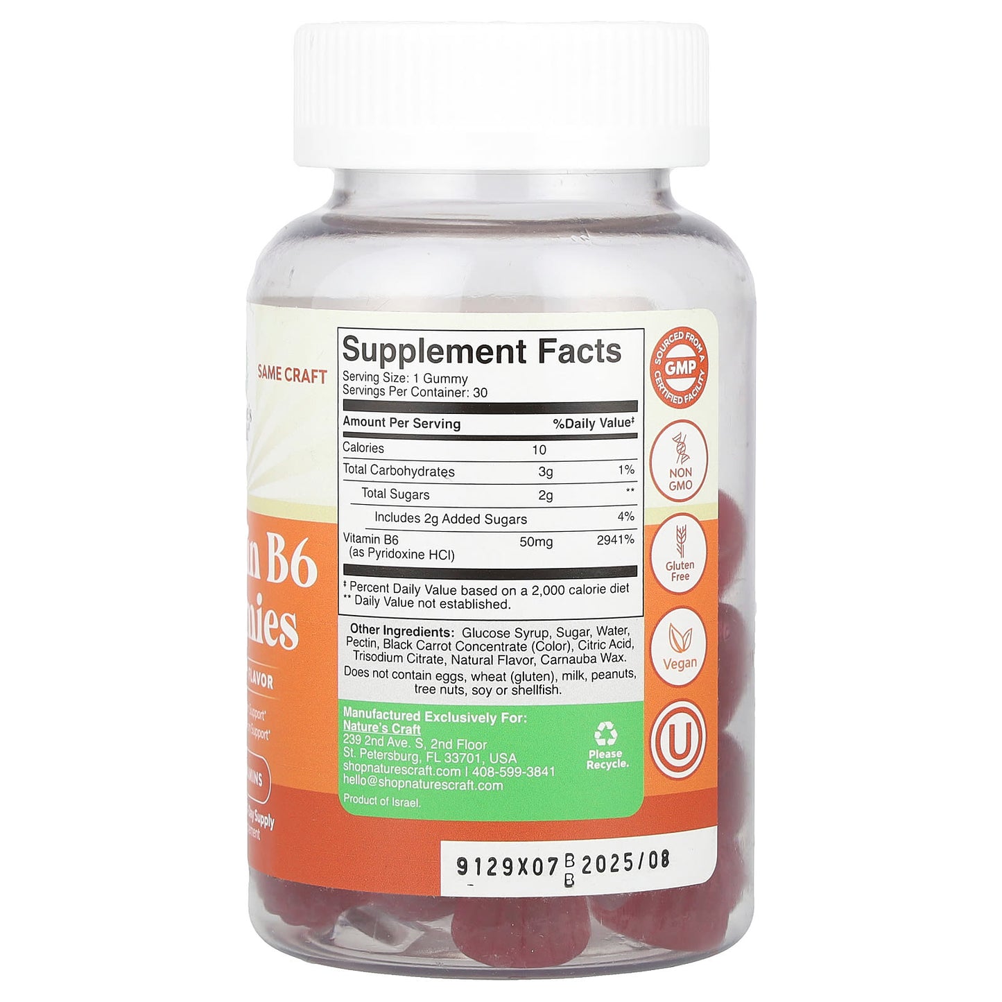 Nature's Craft, Vitamin B6 Gummies, Berry, 50 mg, 30 Gummies - Image 2