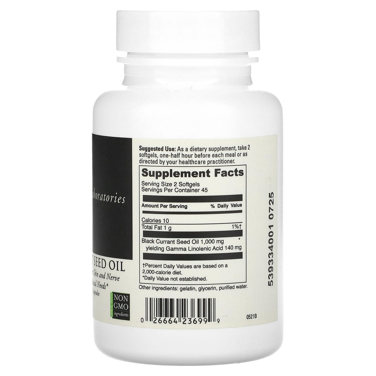 Black Currant Seed Oil 90 Softgels for Skin and Nerve Health - DaVinci Laboratories - Image 2